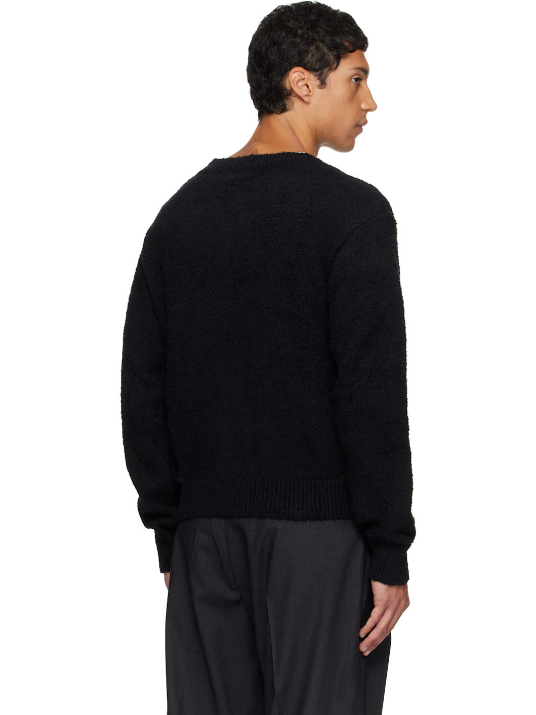 Black V-Neck Sweater - 3