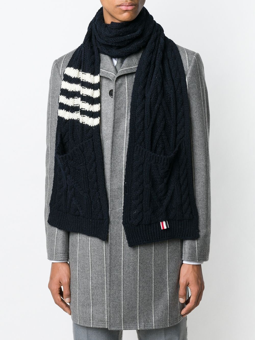 Aran cable stripe scarf - 2