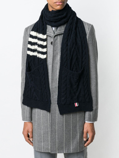 Thom Browne Aran cable stripe scarf outlook