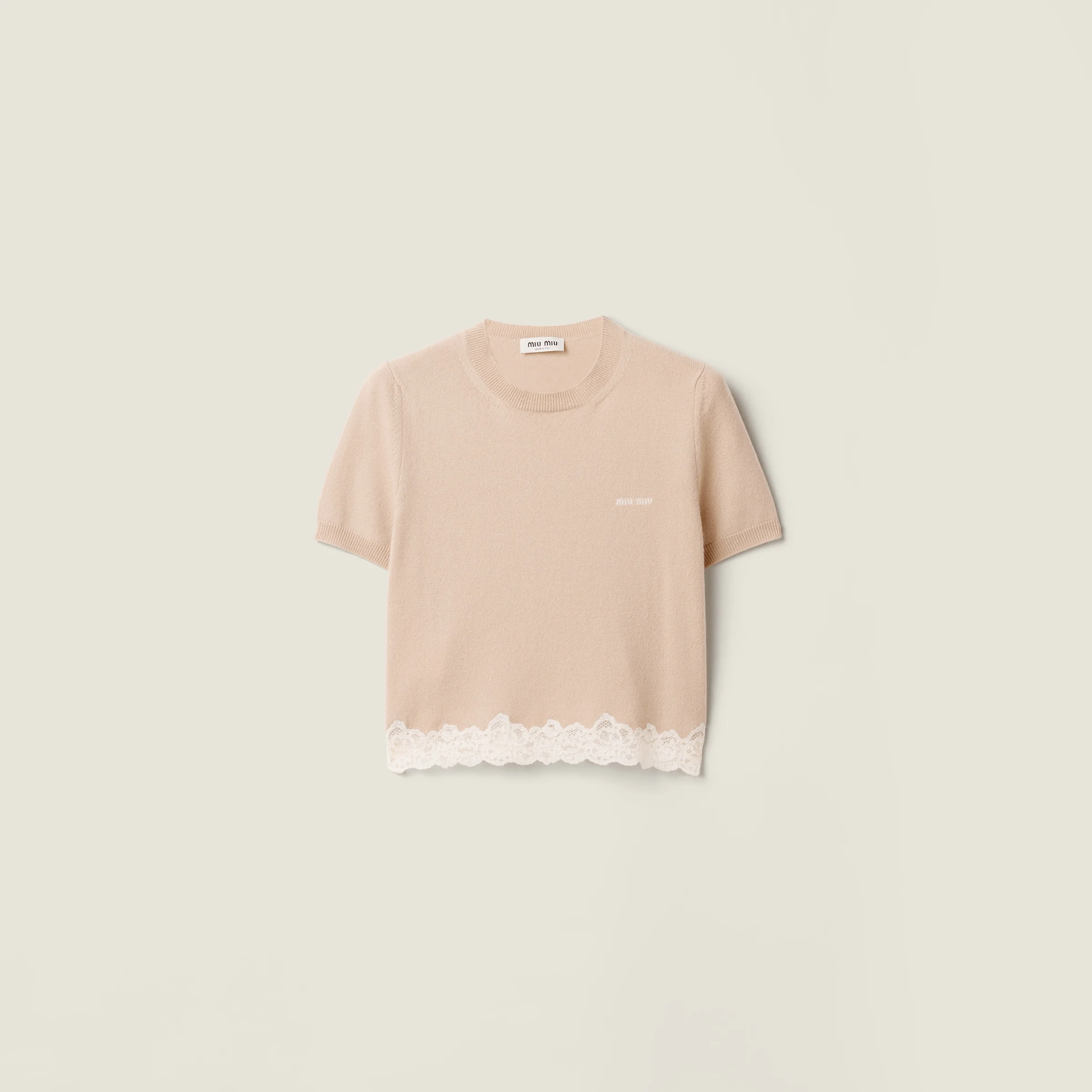 Cashmere and lace jersey - 1
