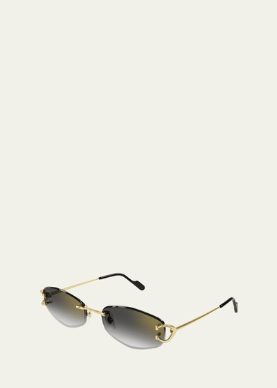 Cartier Gradient Metal Rectangle Sunglasses outlook
