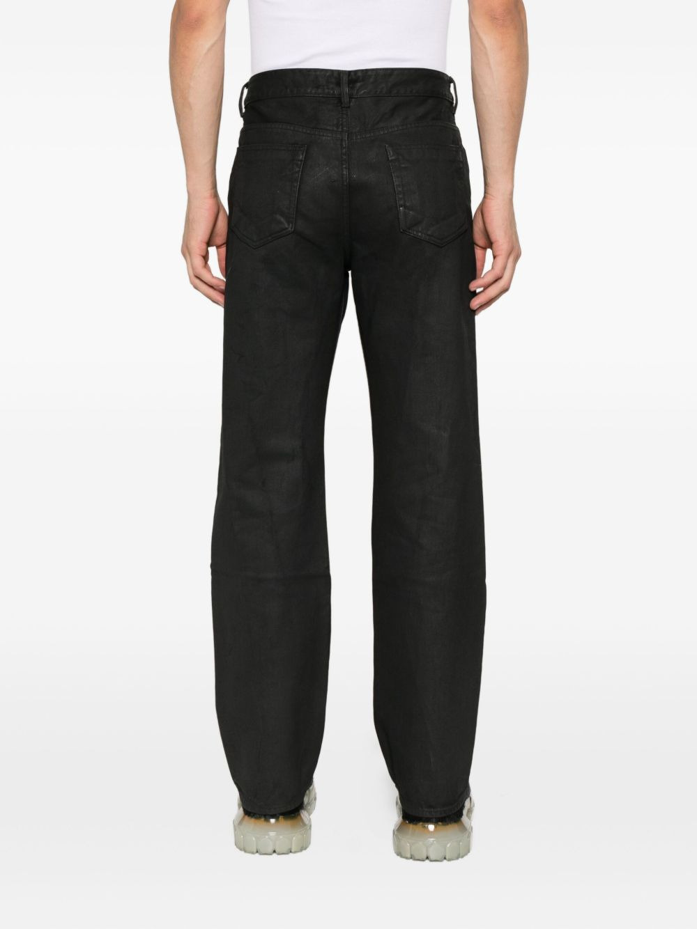 wax-coated jeans - 4
