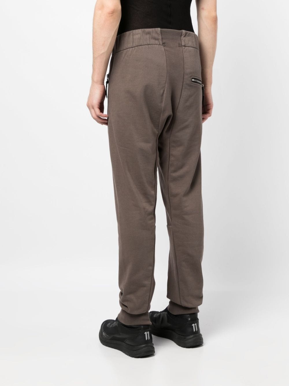 panelled tapered cotton track pants - 4