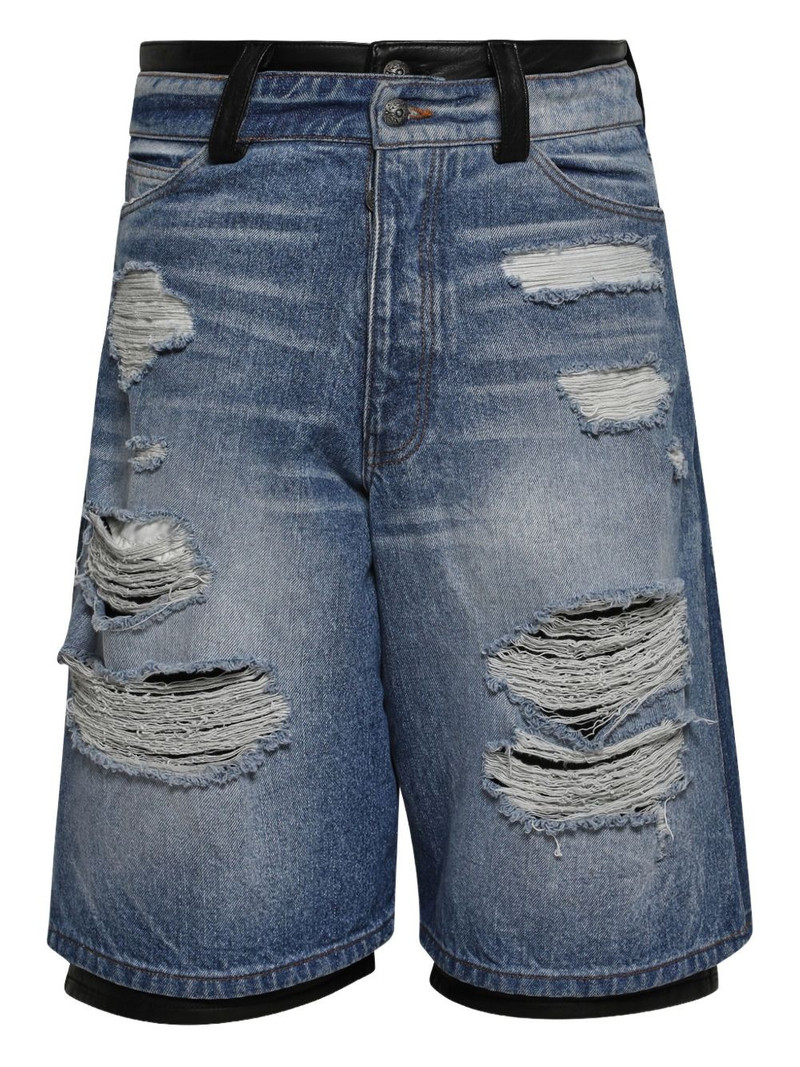 Stacked denim shorts 1