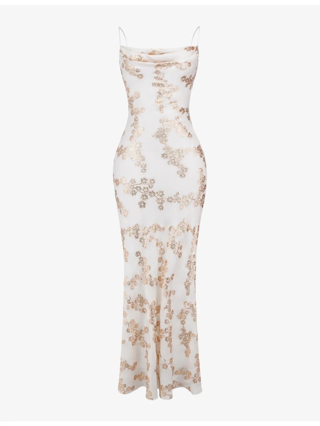 Capriana floral-embroidered satin maxi dress - 1
