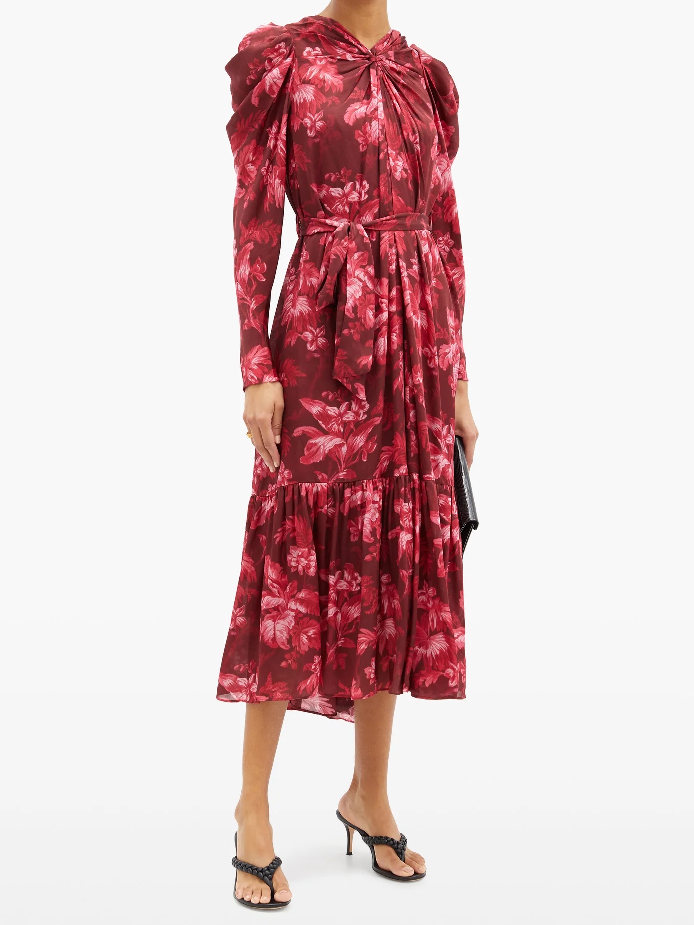 Ladybeetle floral-print crepe midi dress - 2