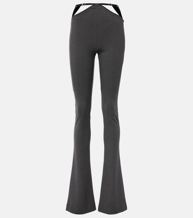 Cutout jersey flared pants - 1