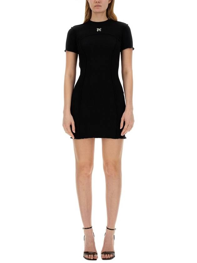 ワンピース PALM ANGELS Woman Dress Black PWDB055S24FAB001 1003 Palm Angels Short One Piece PWDB055S24FAB001 1003 | balaan