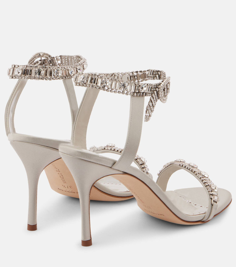Manolo Blahnik Asa 90 embellished satin sandals outlook