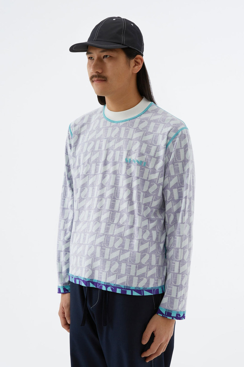 REVERSIBLE AZURE & PURPLE LOGO LONG-SLEEVED T-SHIRT 3