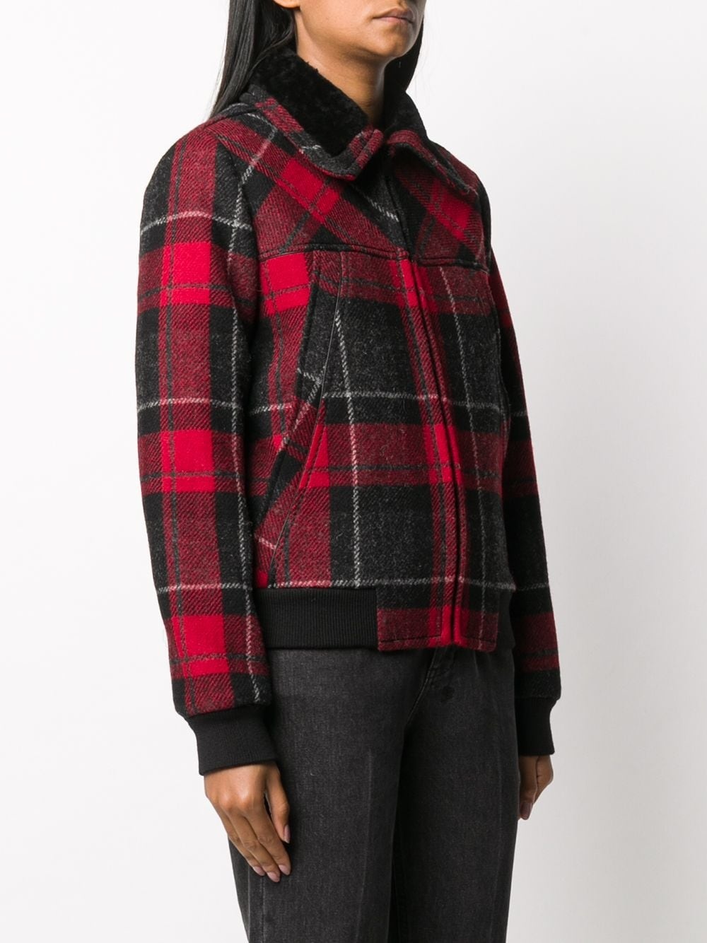 checked bomber jacket - 3