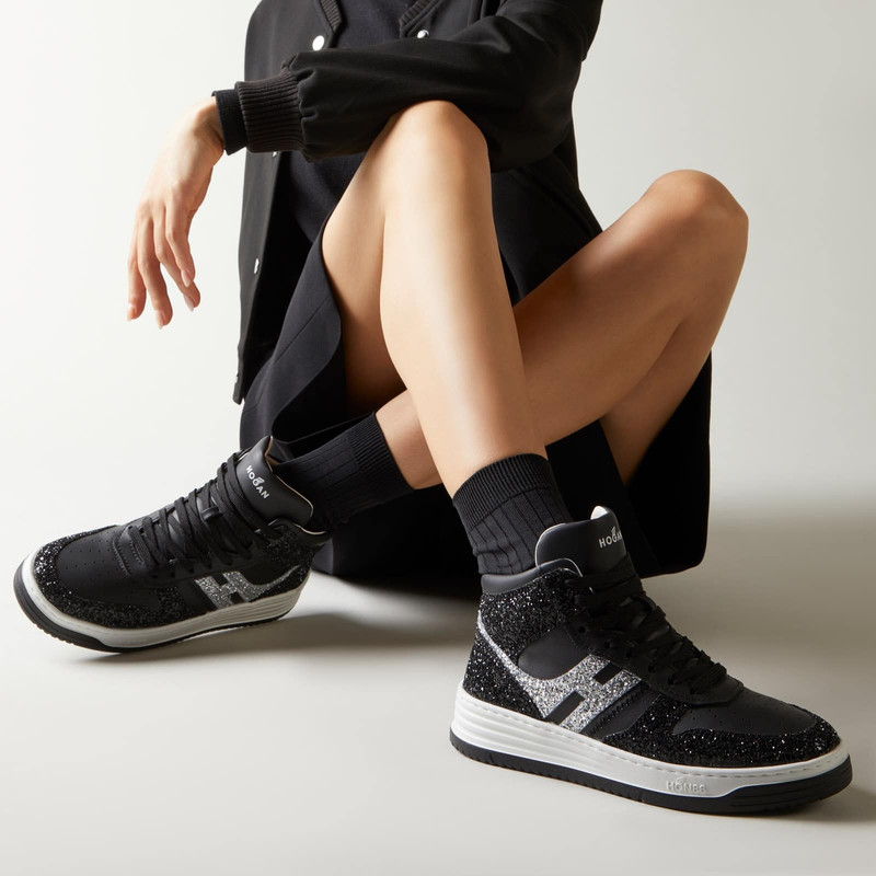 Sneakers High Top Hogan H630 Black Silver 6