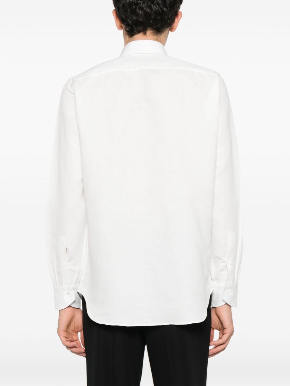 classic-collar twill shirt - 4