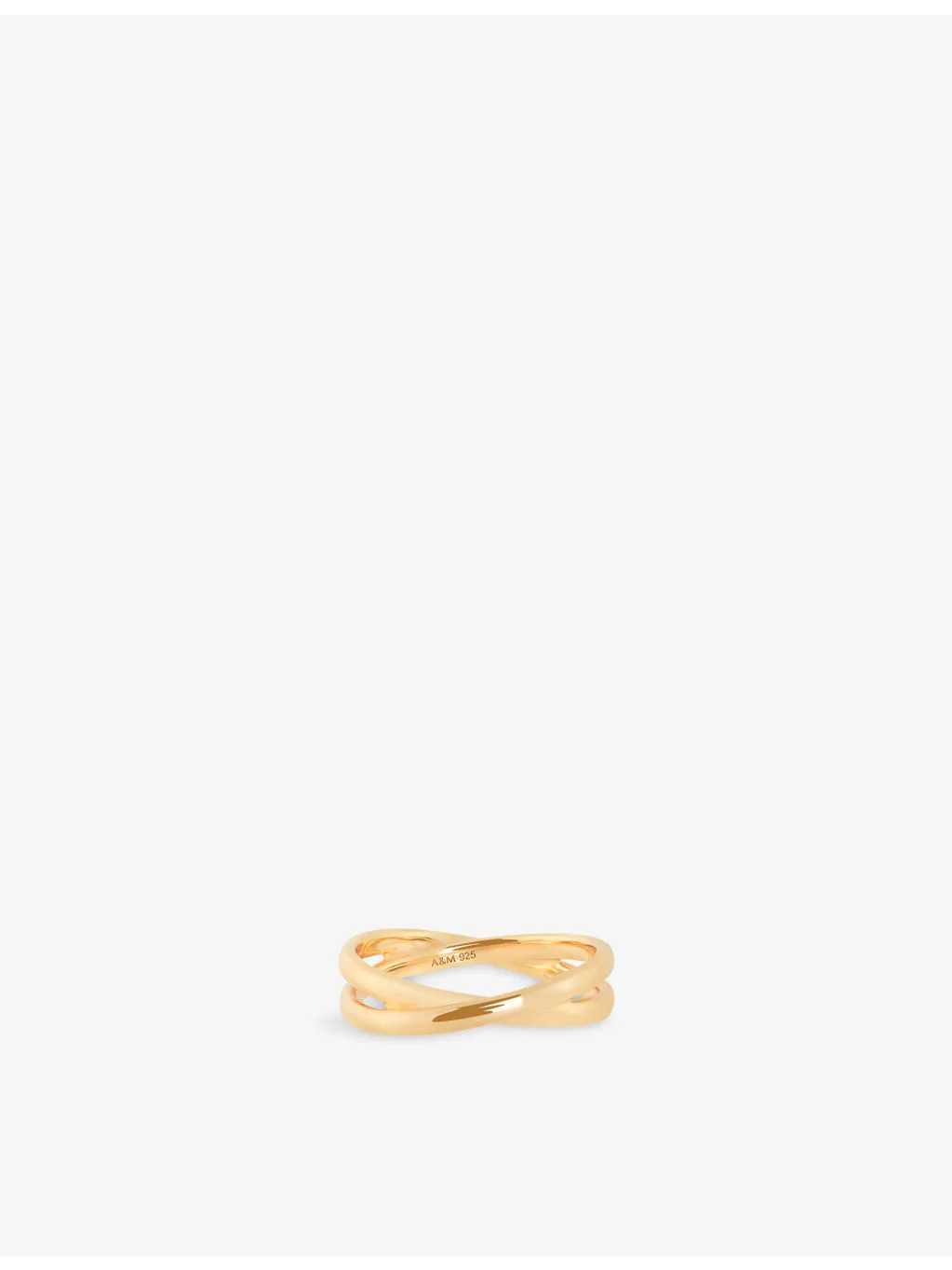 Illusion Twist 18ct Yellow Gold-Plated Sterling-Silver Band Ring - 1