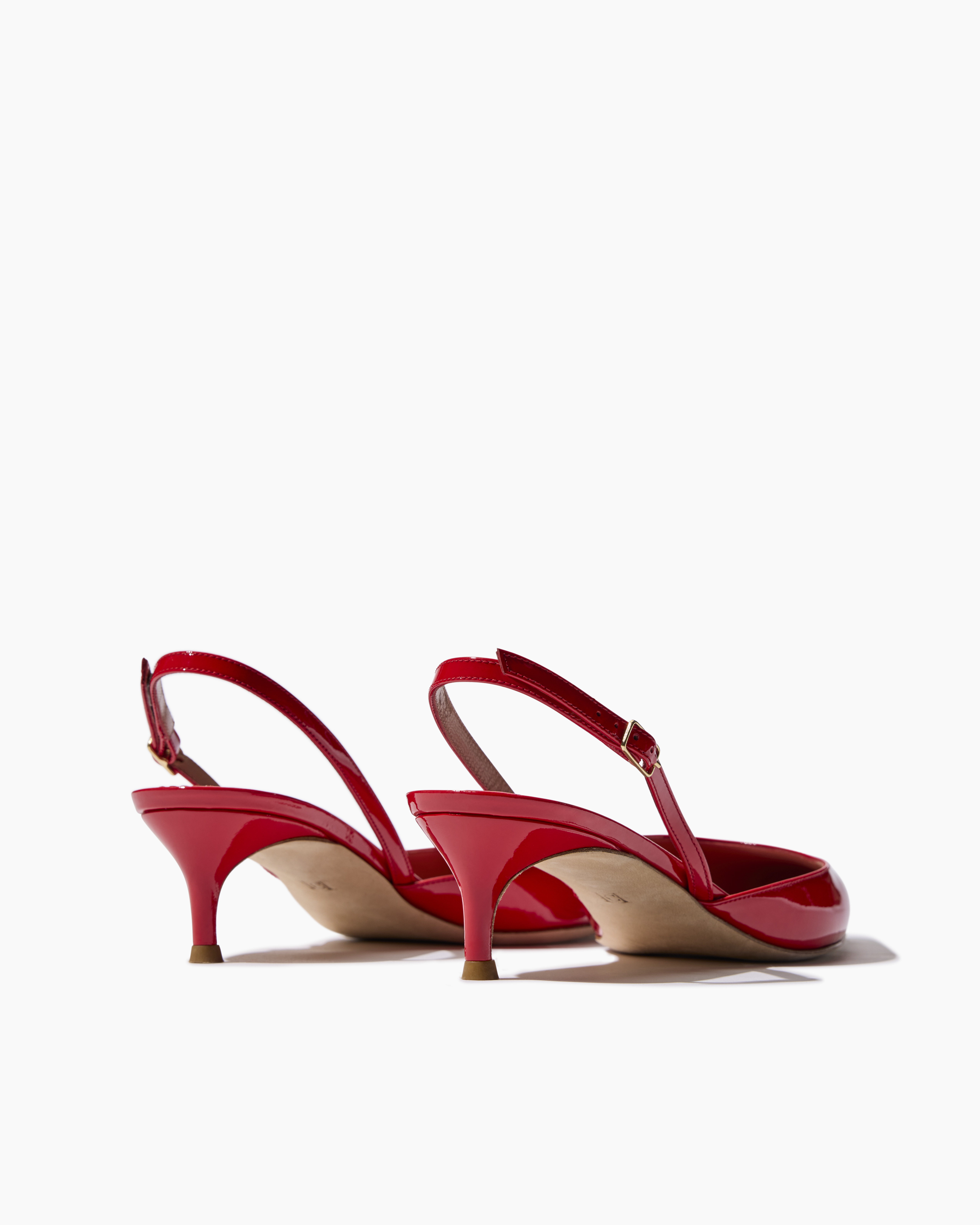 Patent Leather Kitten Heel Slingback - 3