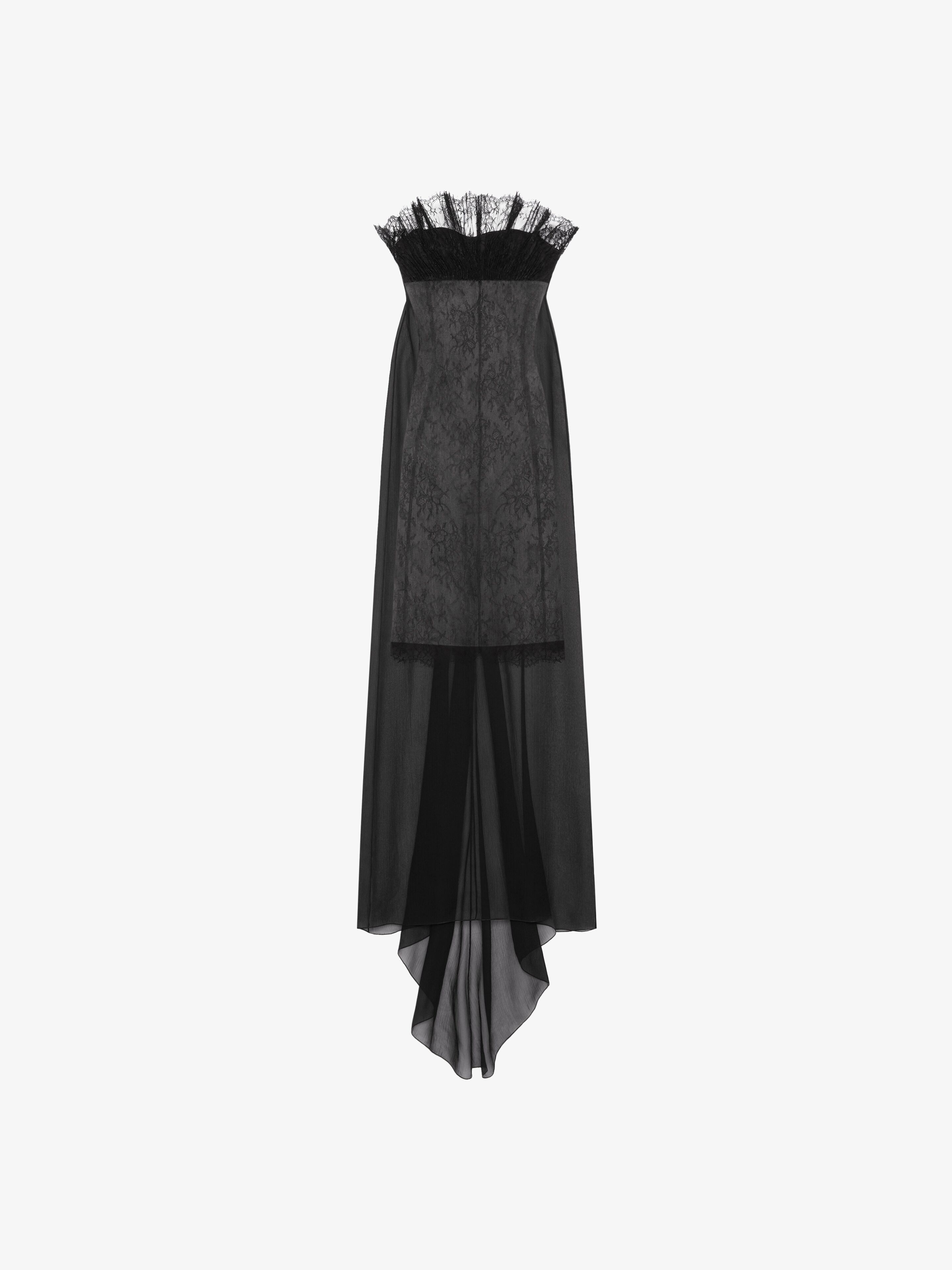 BUSTIER DRESS IN MUSLIN WITH LACE - 1