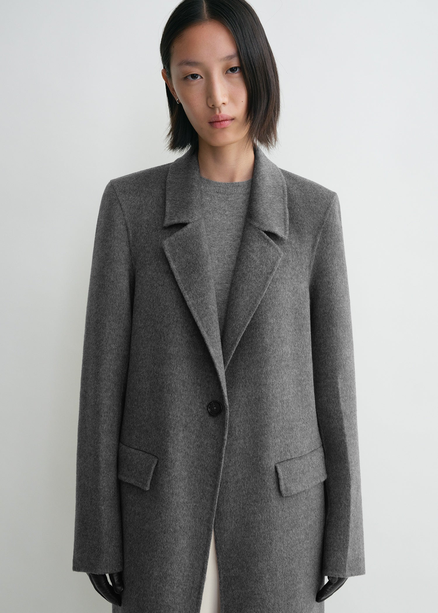 Classic doublé coat mid grey melange - 5