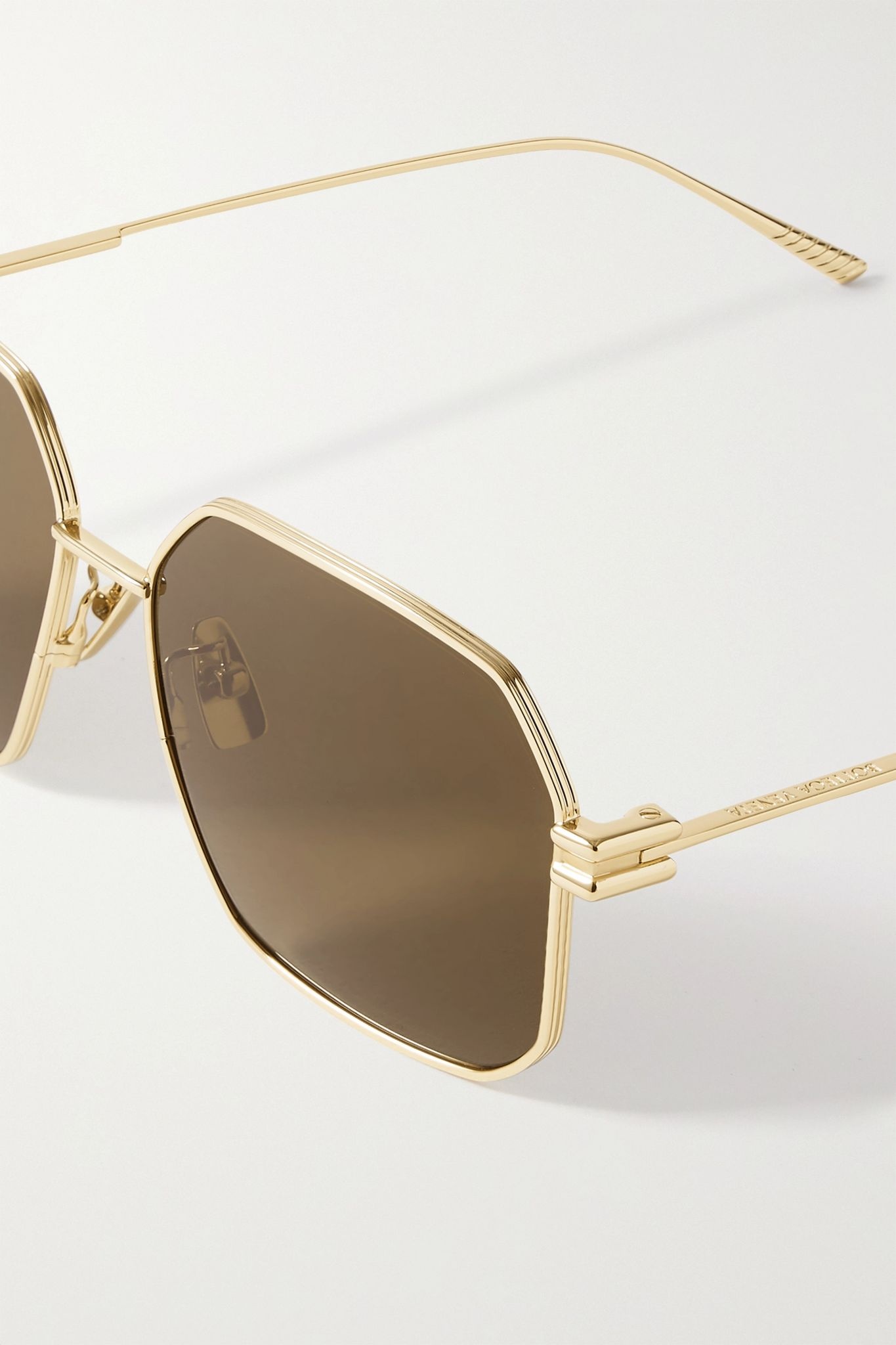 Hexagon-frame gold-tone sunglasses - 4