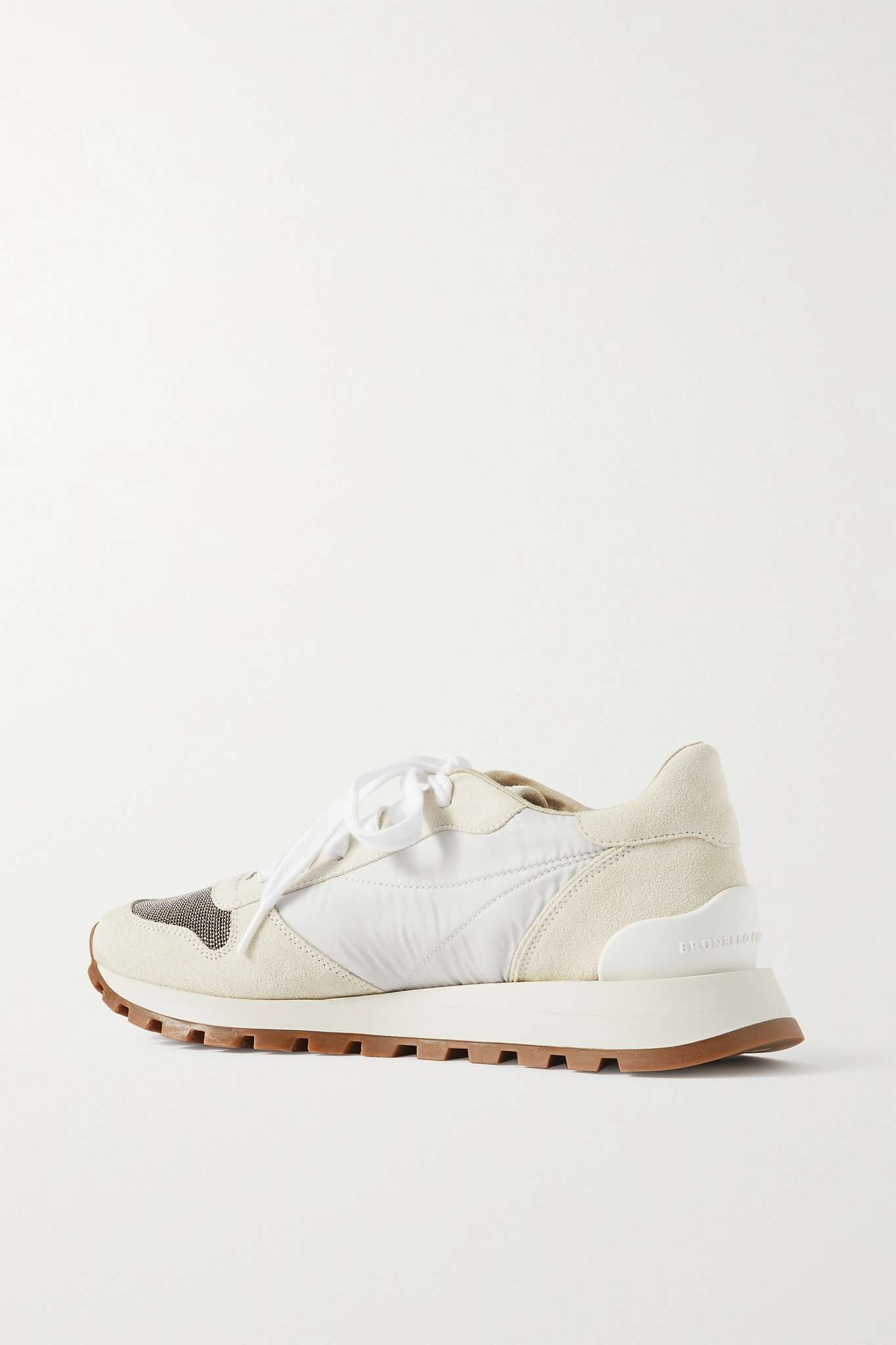 BRUNELLO CUCINELLI Bead-embellished suede sneakers