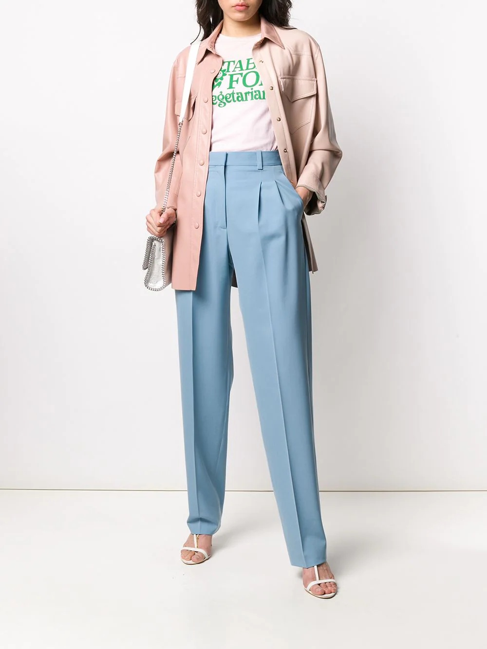 high-waisted straight-leg trousers - 3