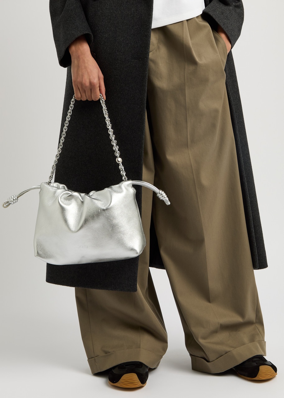 Loewe Flamenco Medium Metallic Leather Clutch - 6
