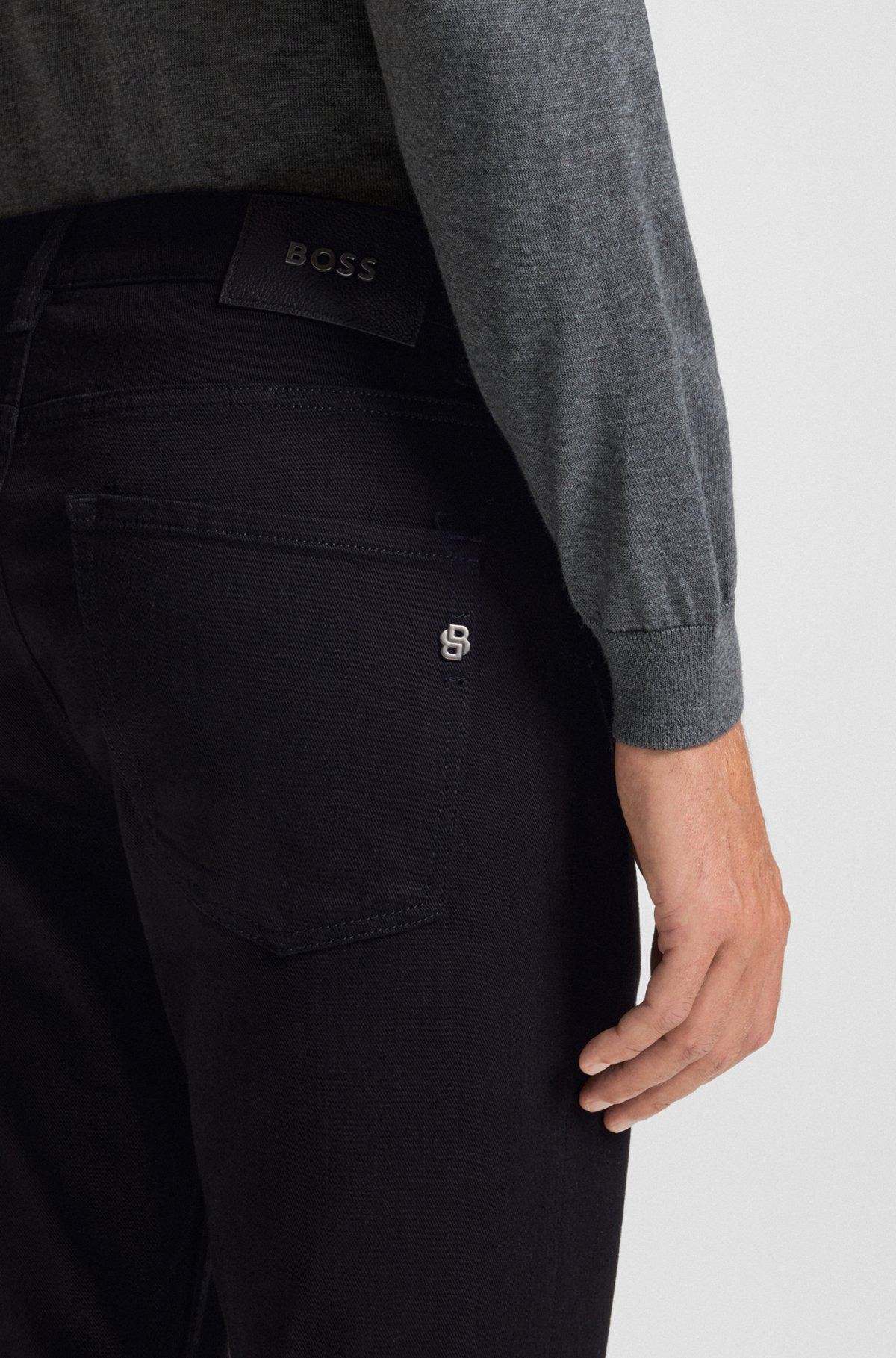DELAWARE SLIM-FIT JEANS IN BLACK-BLACK ITALIAN DENIM - 5