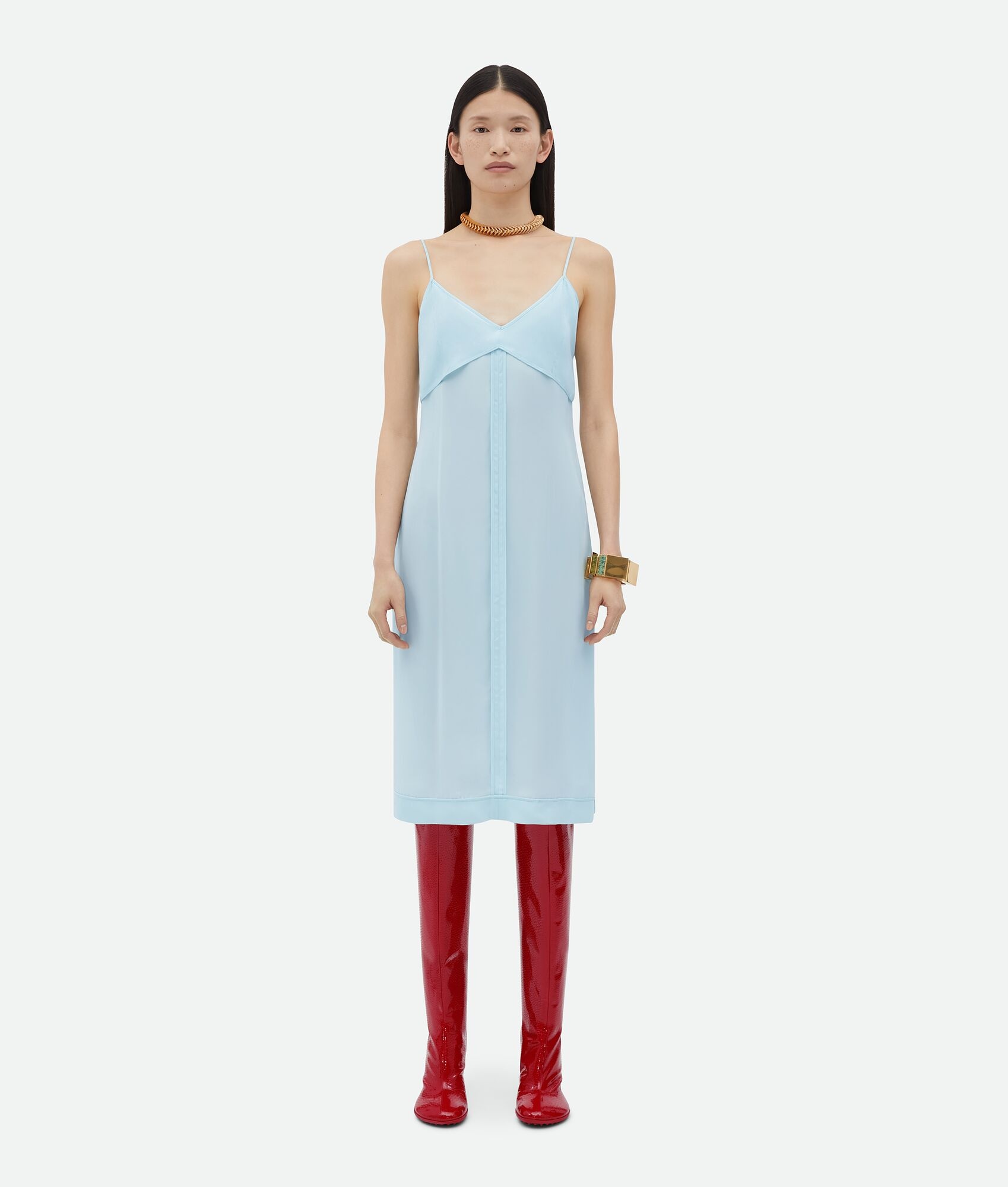 Sheer Cupro Midi Dress - 4