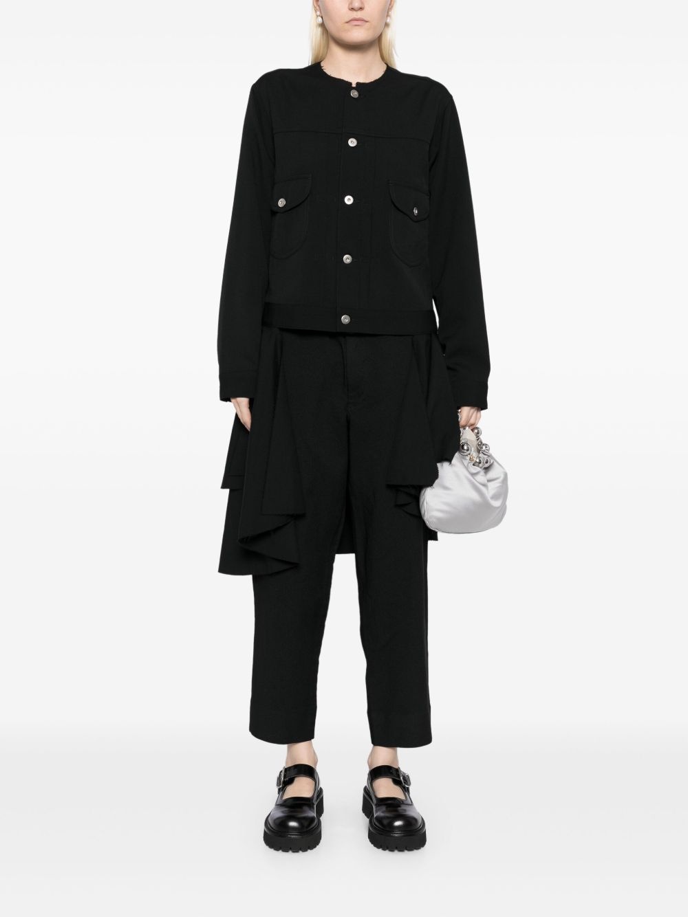 elasticated waist cropped trousers - 3