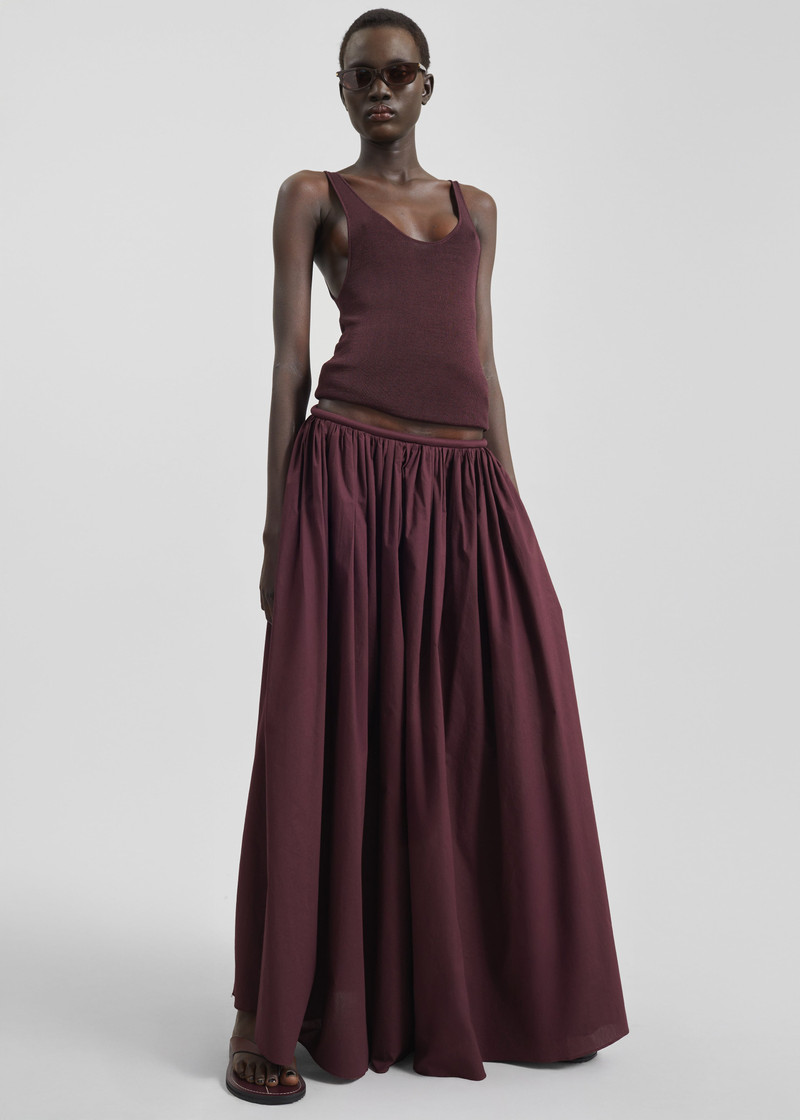 Gaeta Wide Corded Waistband Culottes - Burgundy 3