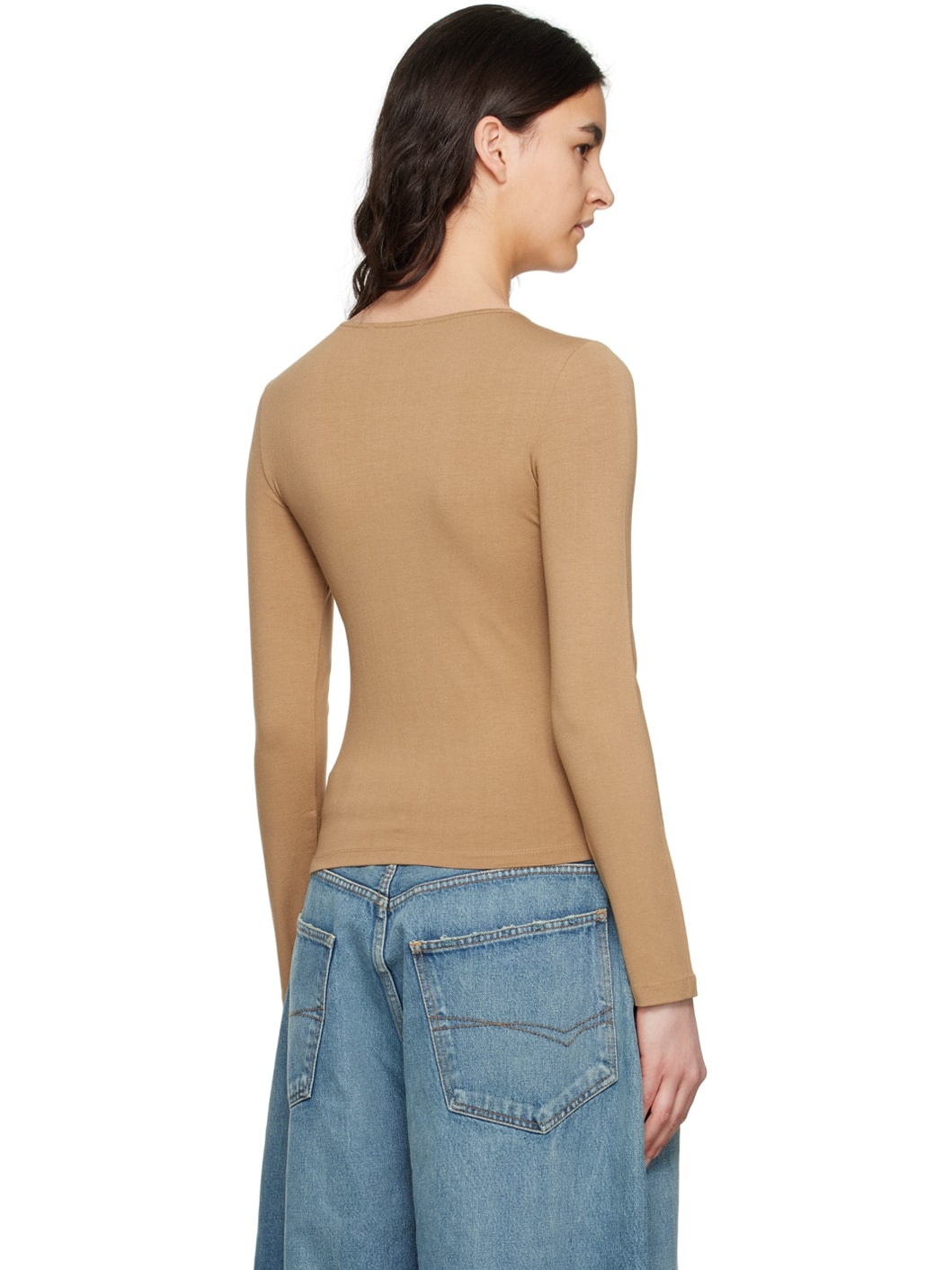 Beige Thermal Long Sleeve T-Shirt - 3