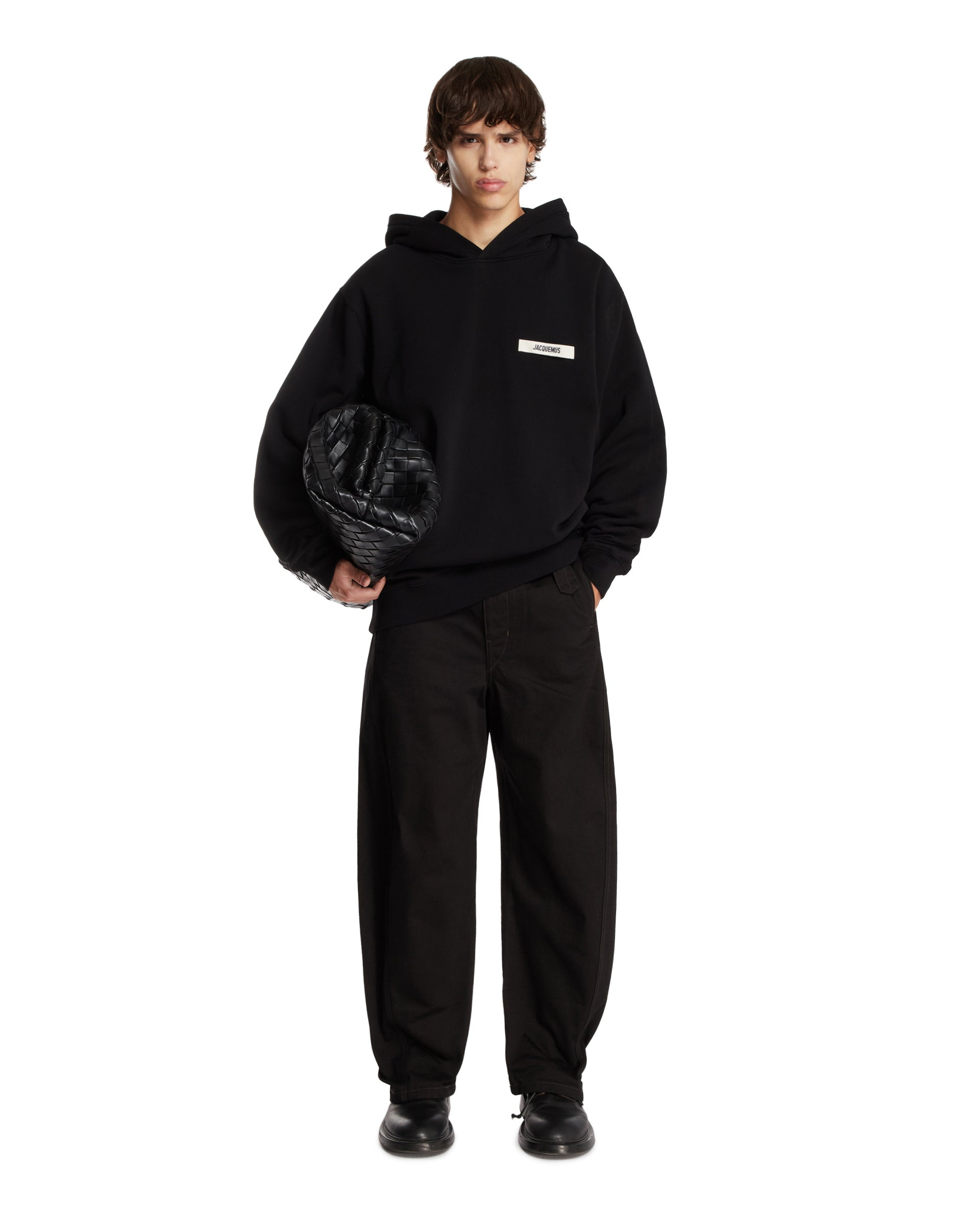 Black Twisted Trousers with Belt - 2
