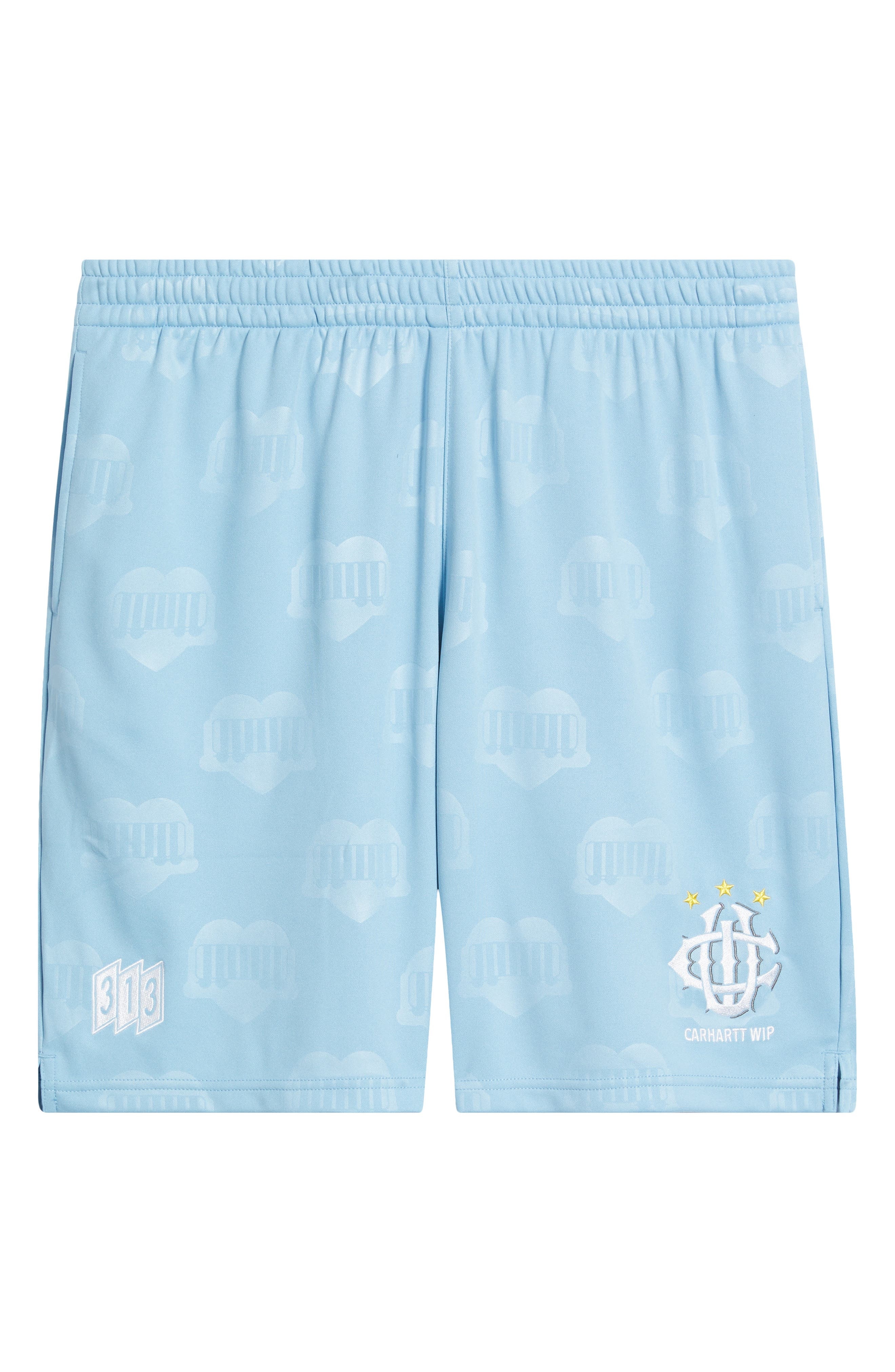 Carhartt Work In Progress Hartts Jacquard Football Shorts in Heart Train Jacquard Bluebird at Nordst - 5