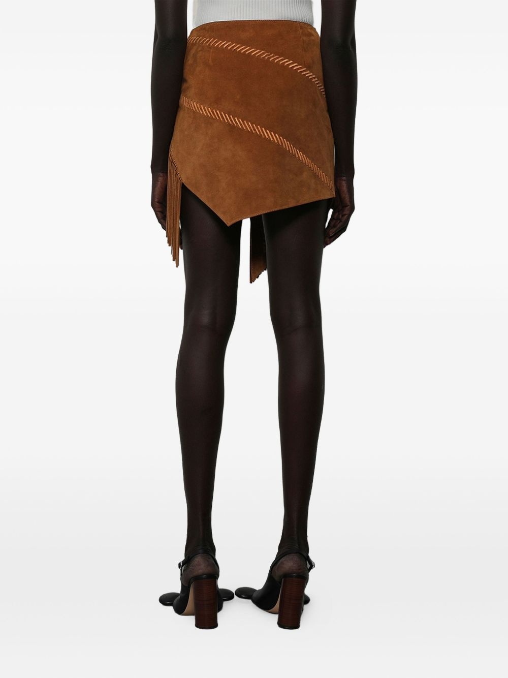 suede asymmetric skirt - 5