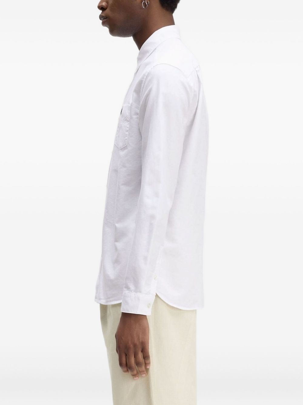 logo-embroidered button-down shirt - 3