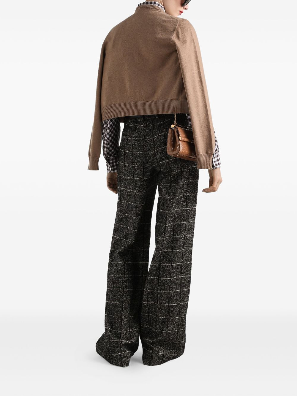 gingham-check gathered shirt - 3
