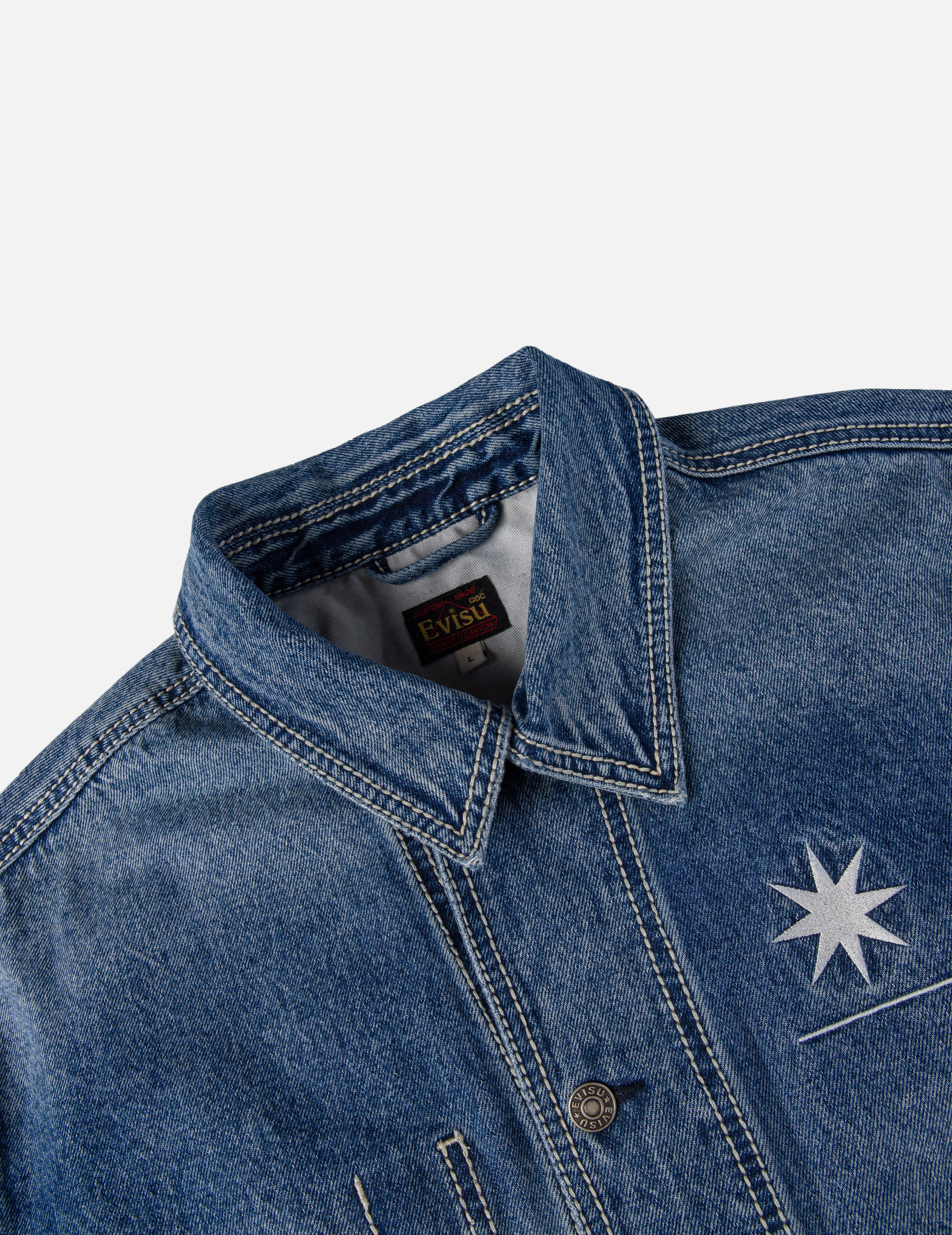 EVISU X GDC Embroidery Relax Fit Denim Jacket - 10