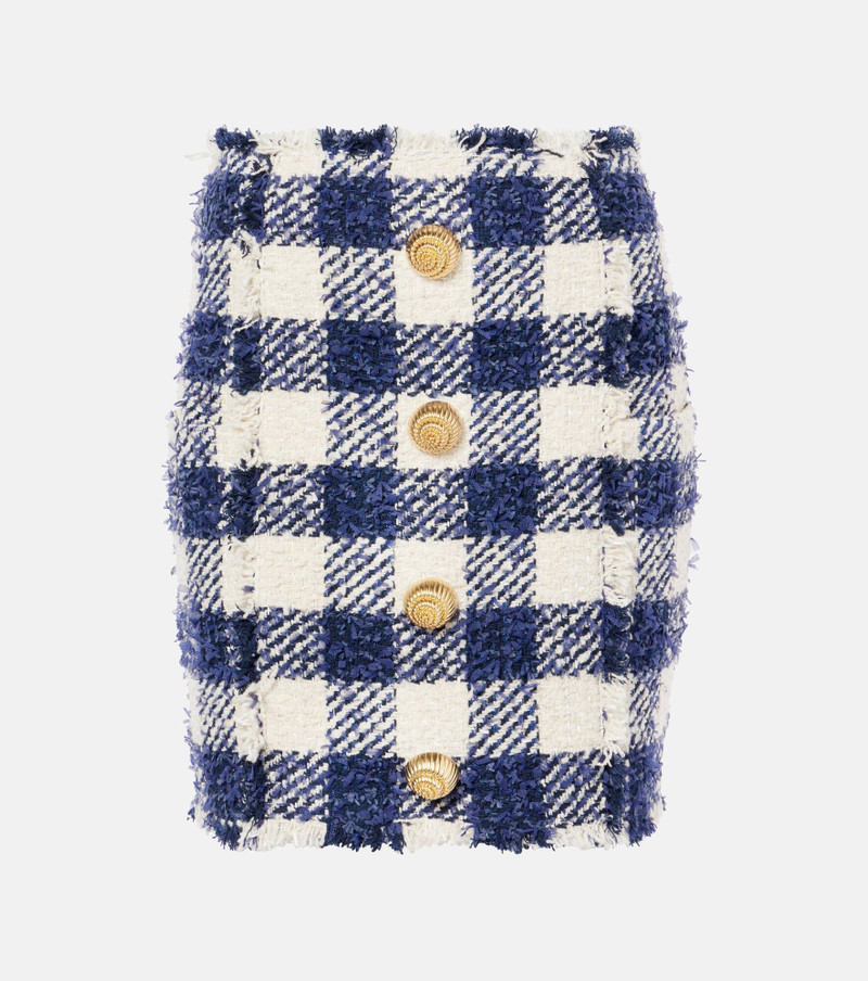 Checked high-rise tweed miniskirt - 1