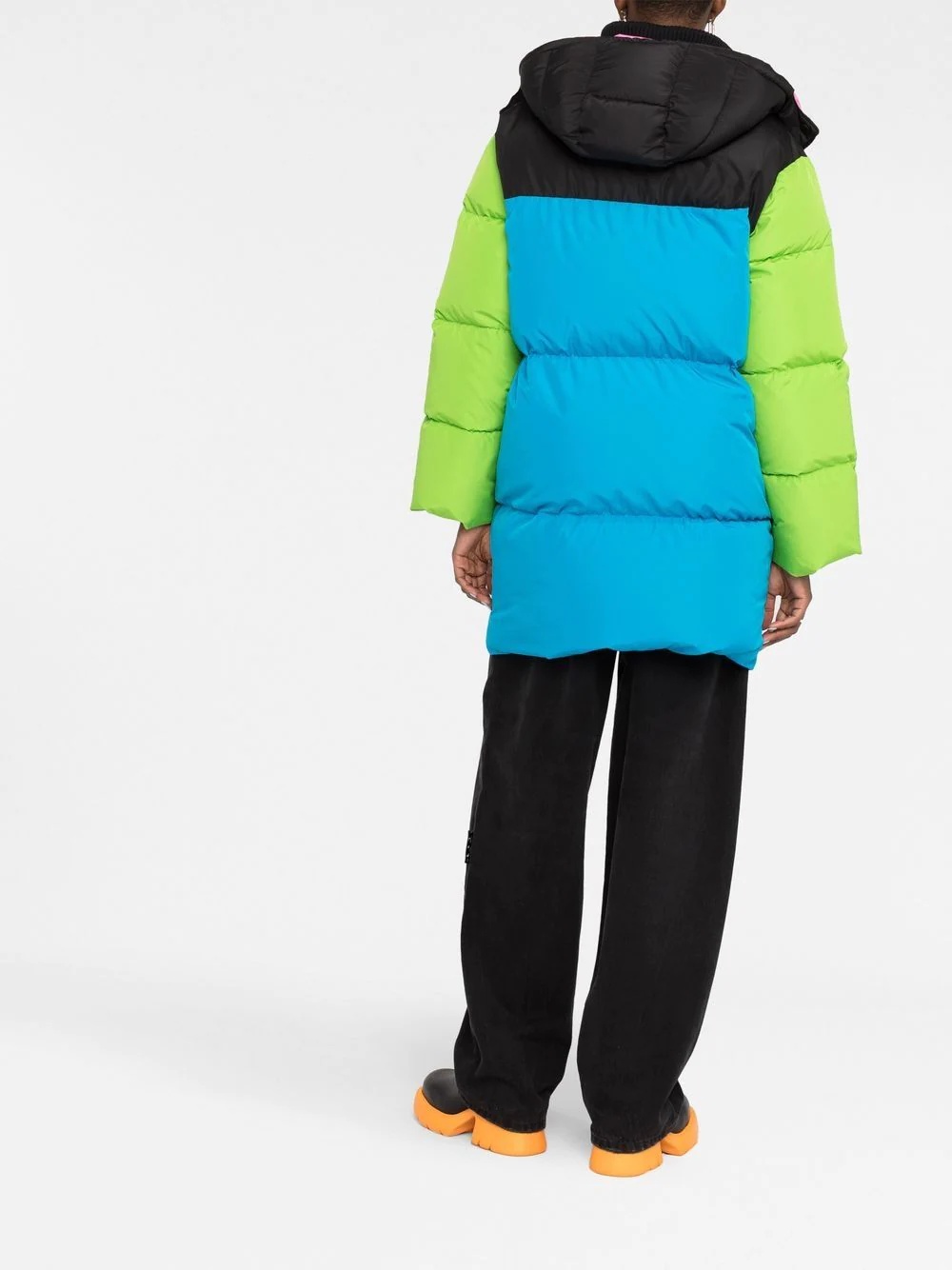 colour-block padded coat - 4