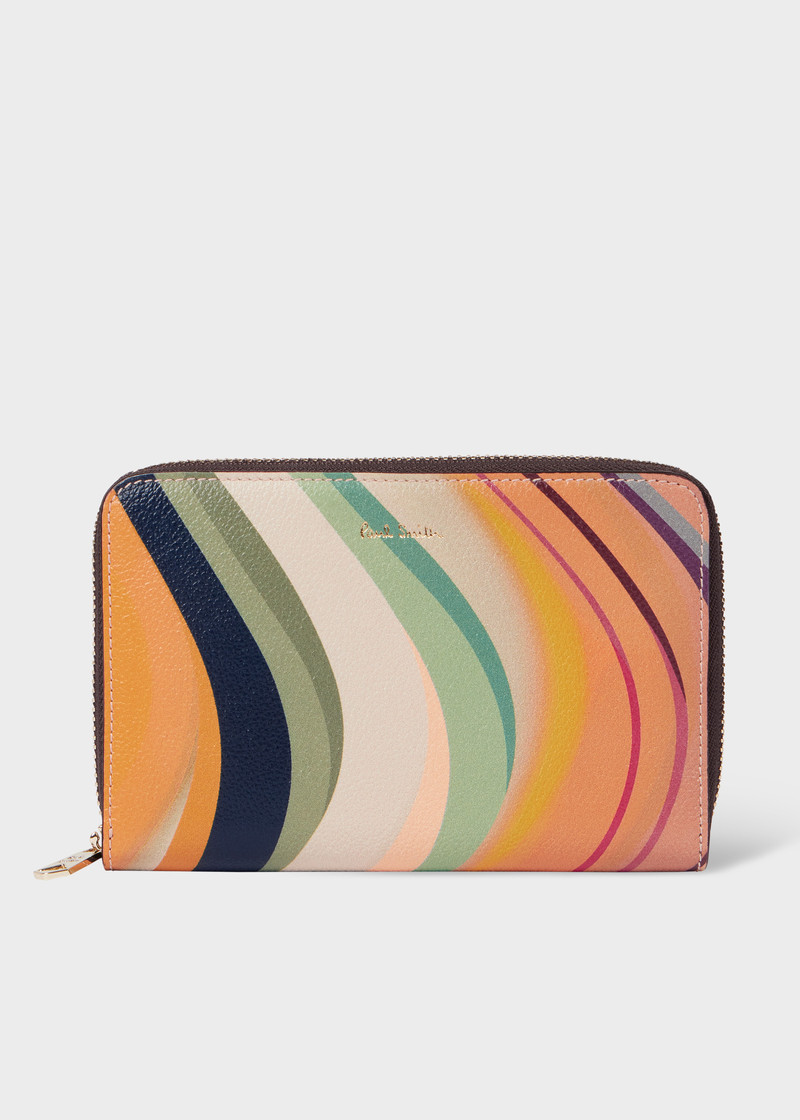 Women's Medium 'Dusky Swirl' Leather Zip-Around Purse 1