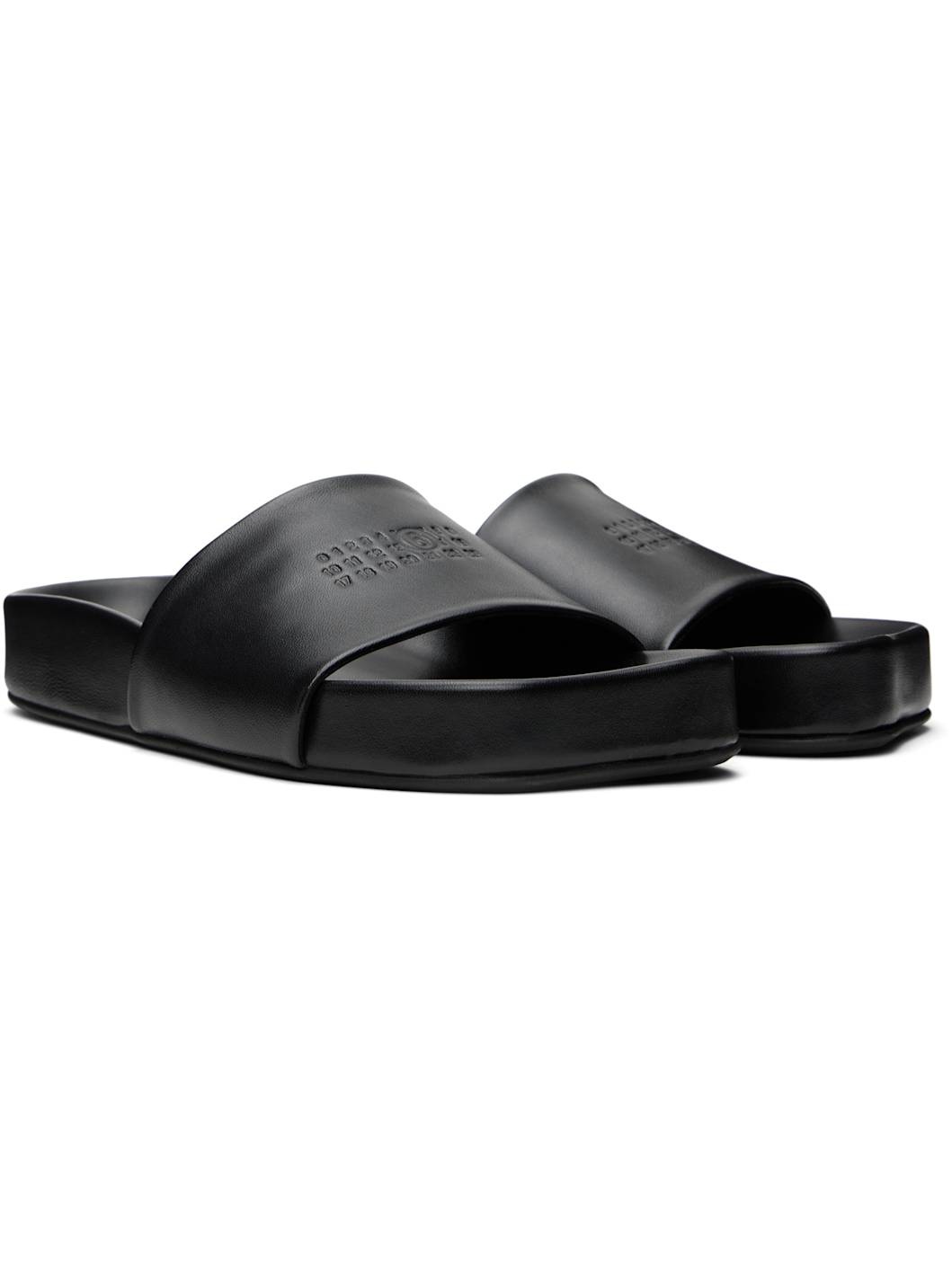 Black Nappa Leather Sandals - 4