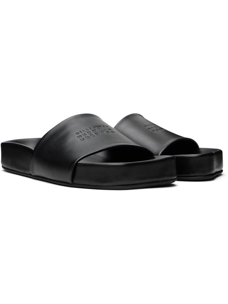 Black Nappa Leather Sandals 4