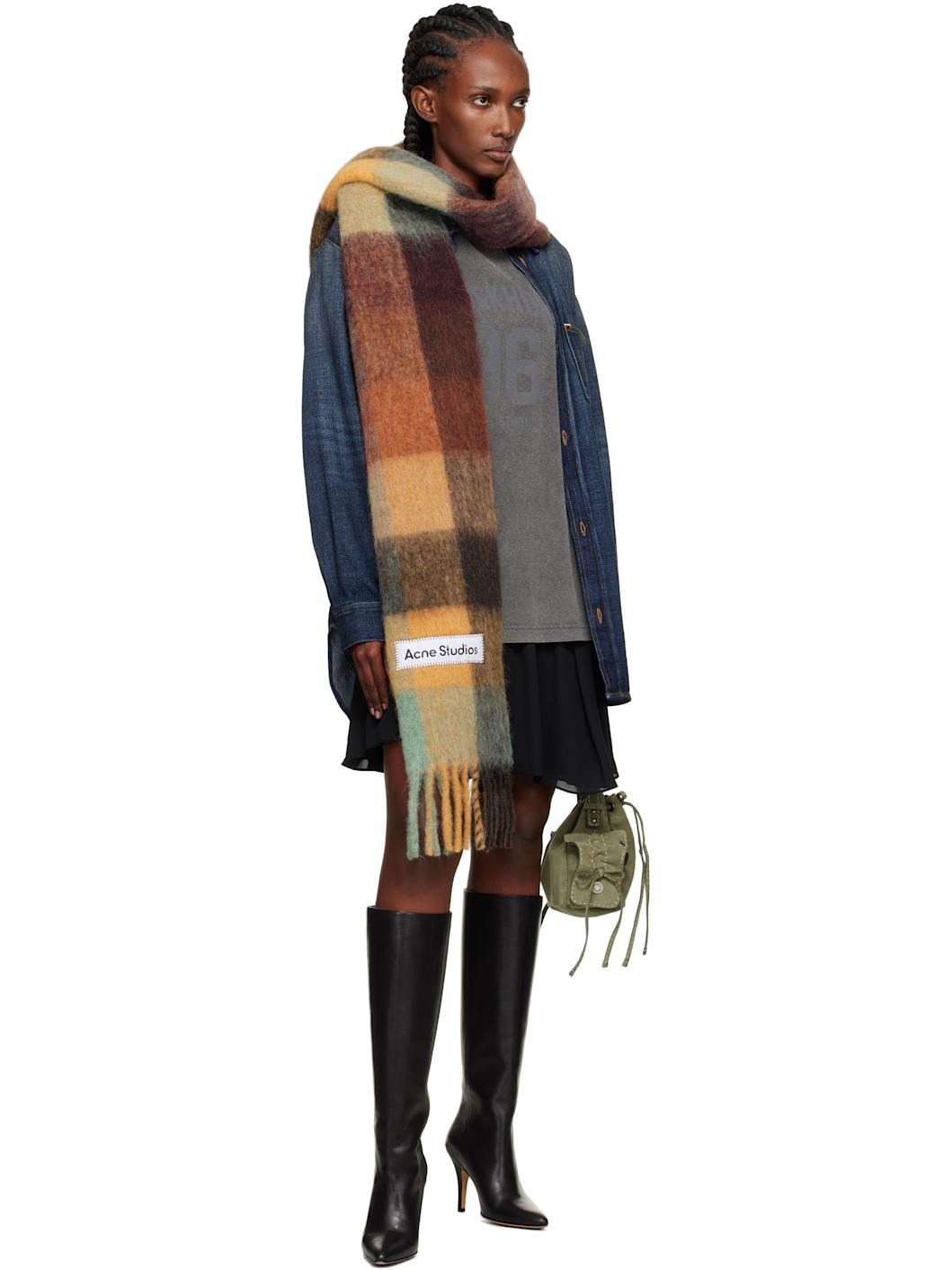 Multicolor Mohair Checked Scarf - 2