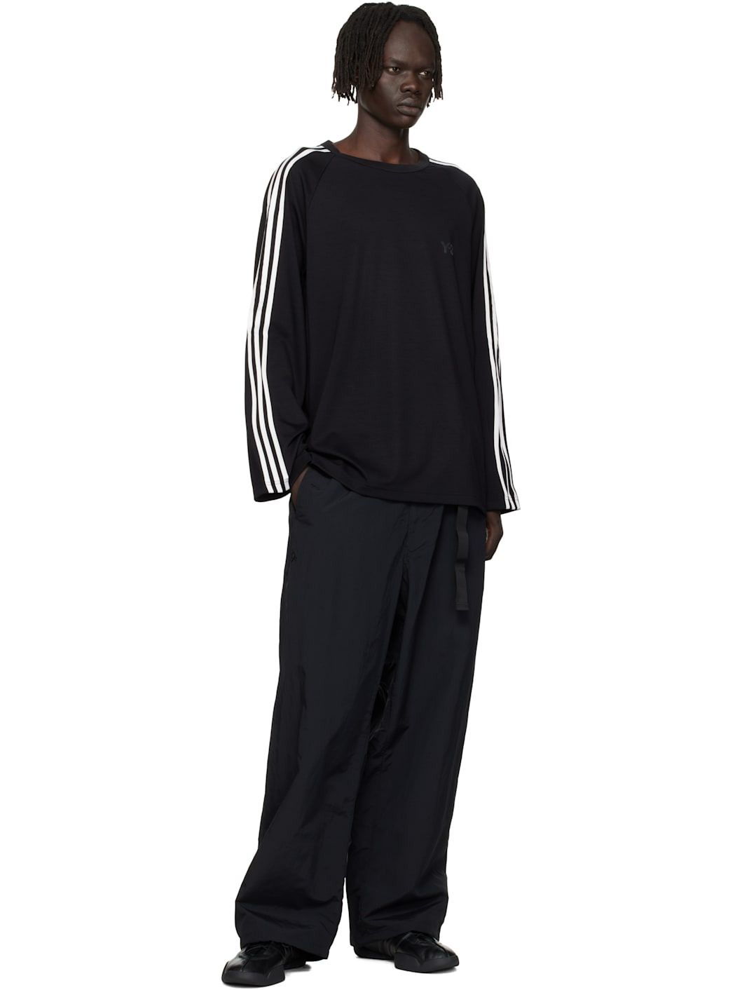 Black Long Sleeve 3-Stripes T-shirt - 4