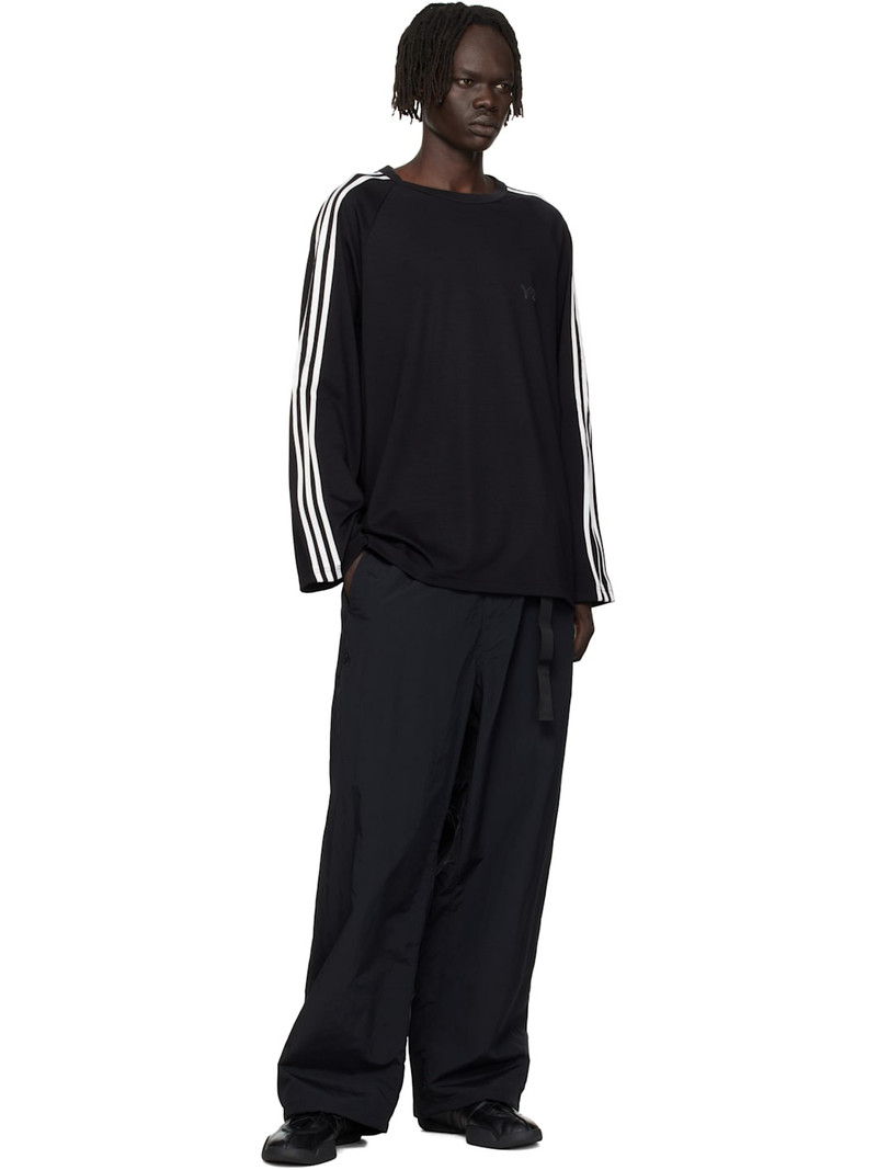 Y-3 Black Long Sleeve 3-Stripes T-shirt outlook