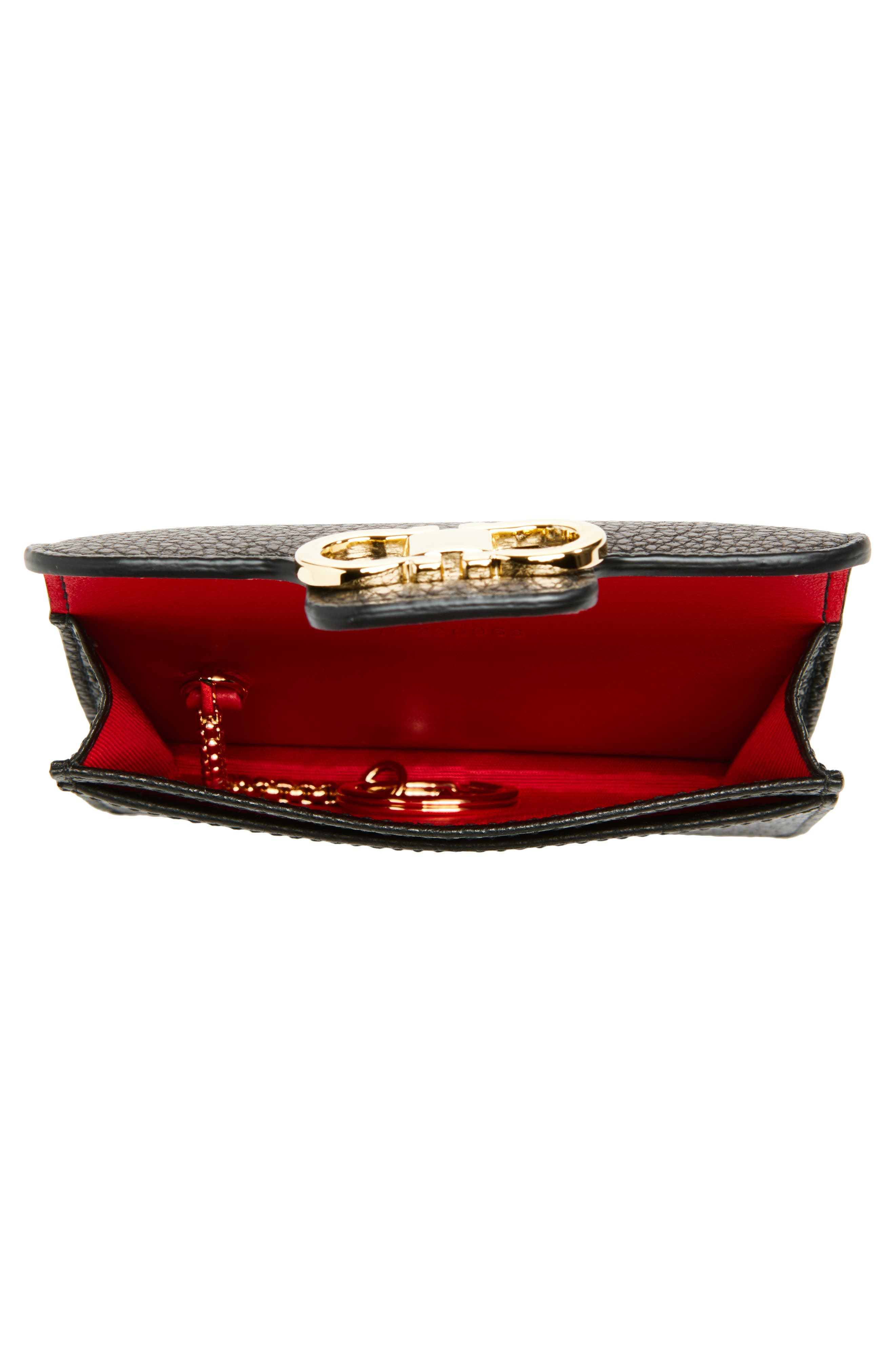 FERRAGAMO Double Gancio Key Holder in Nero/Flame Red at Nordstrom - 2