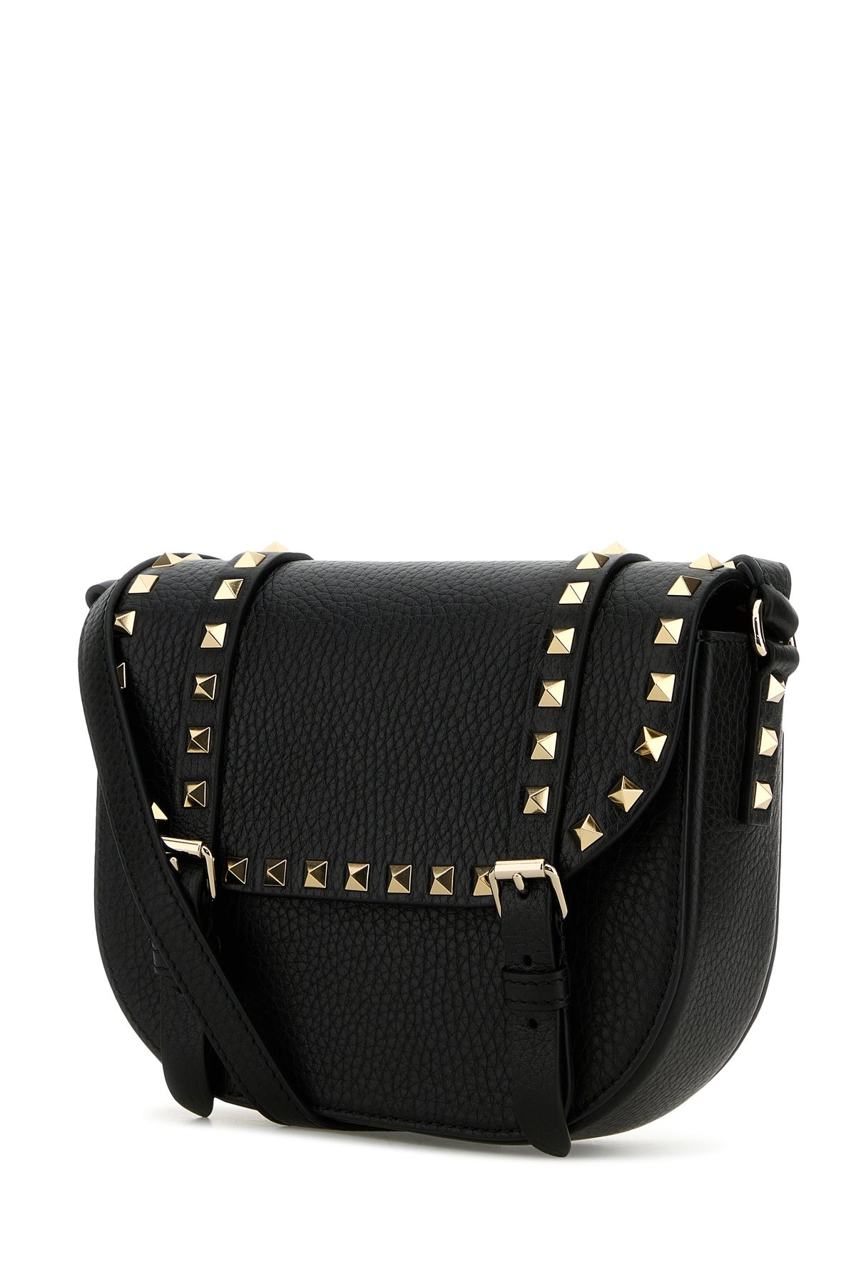 Black leather Rockstud crossbody bag - 2
