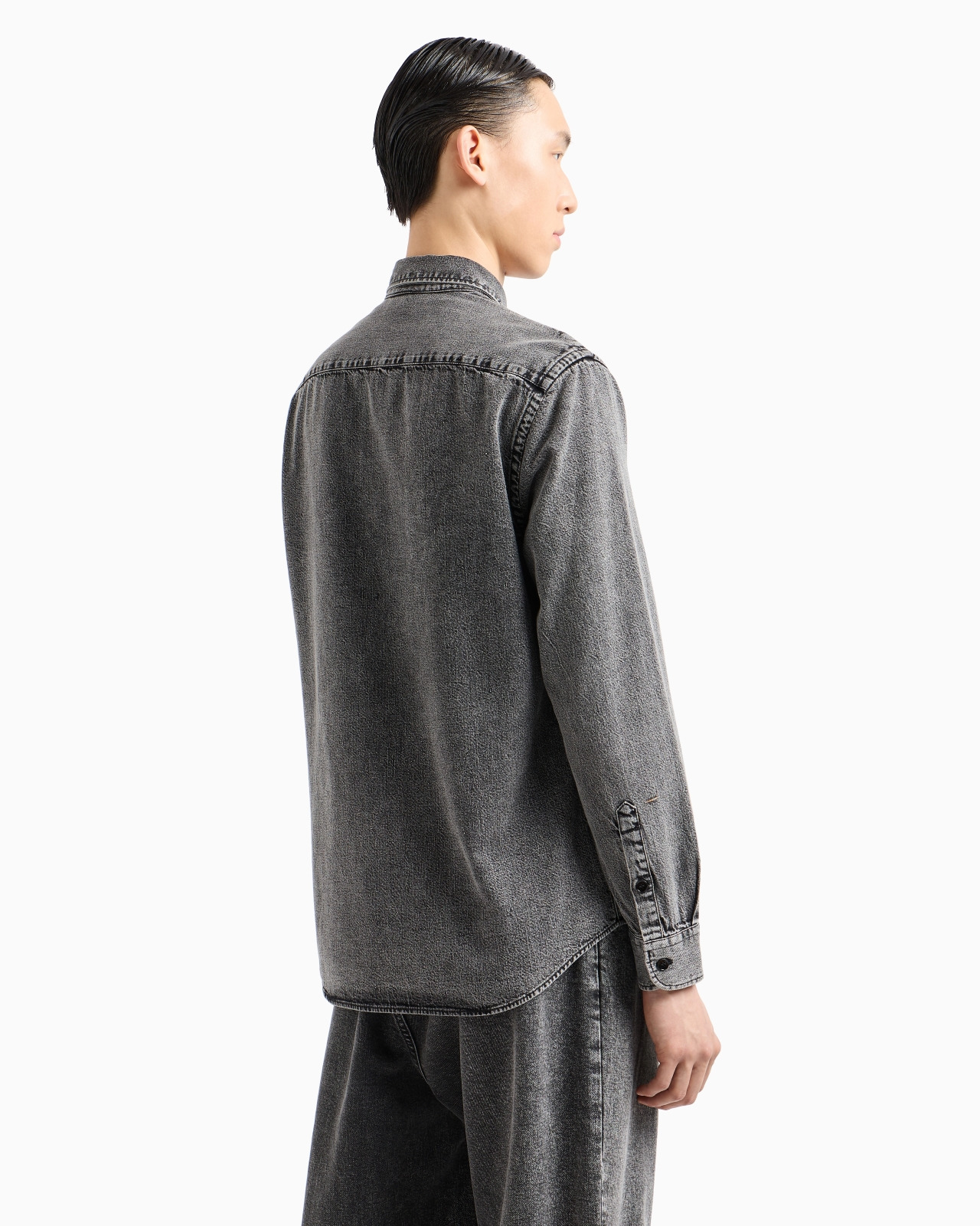 GARMENT-TREATED DENIM SHIRT - 3