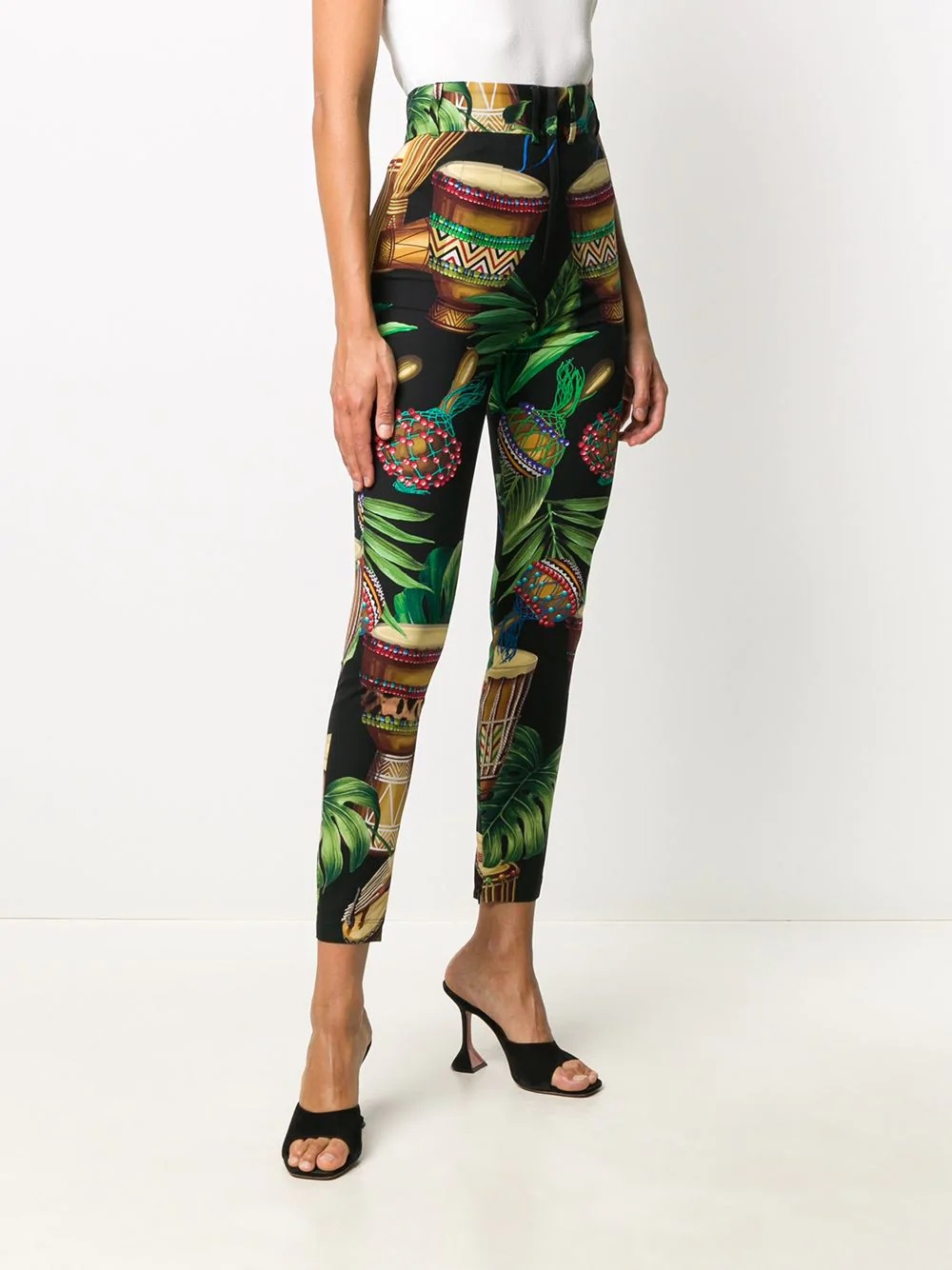 leaf-print trousers - 3