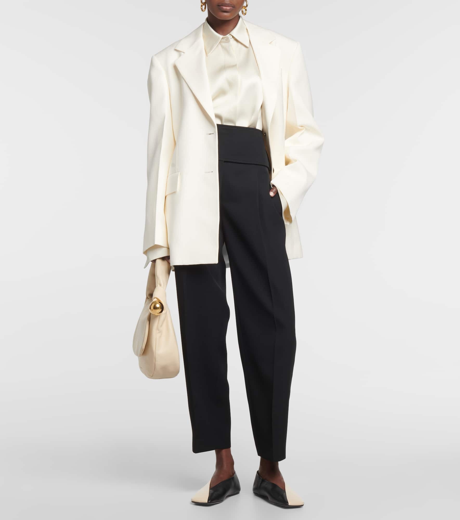 High-rise wool wide-leg pants - 2