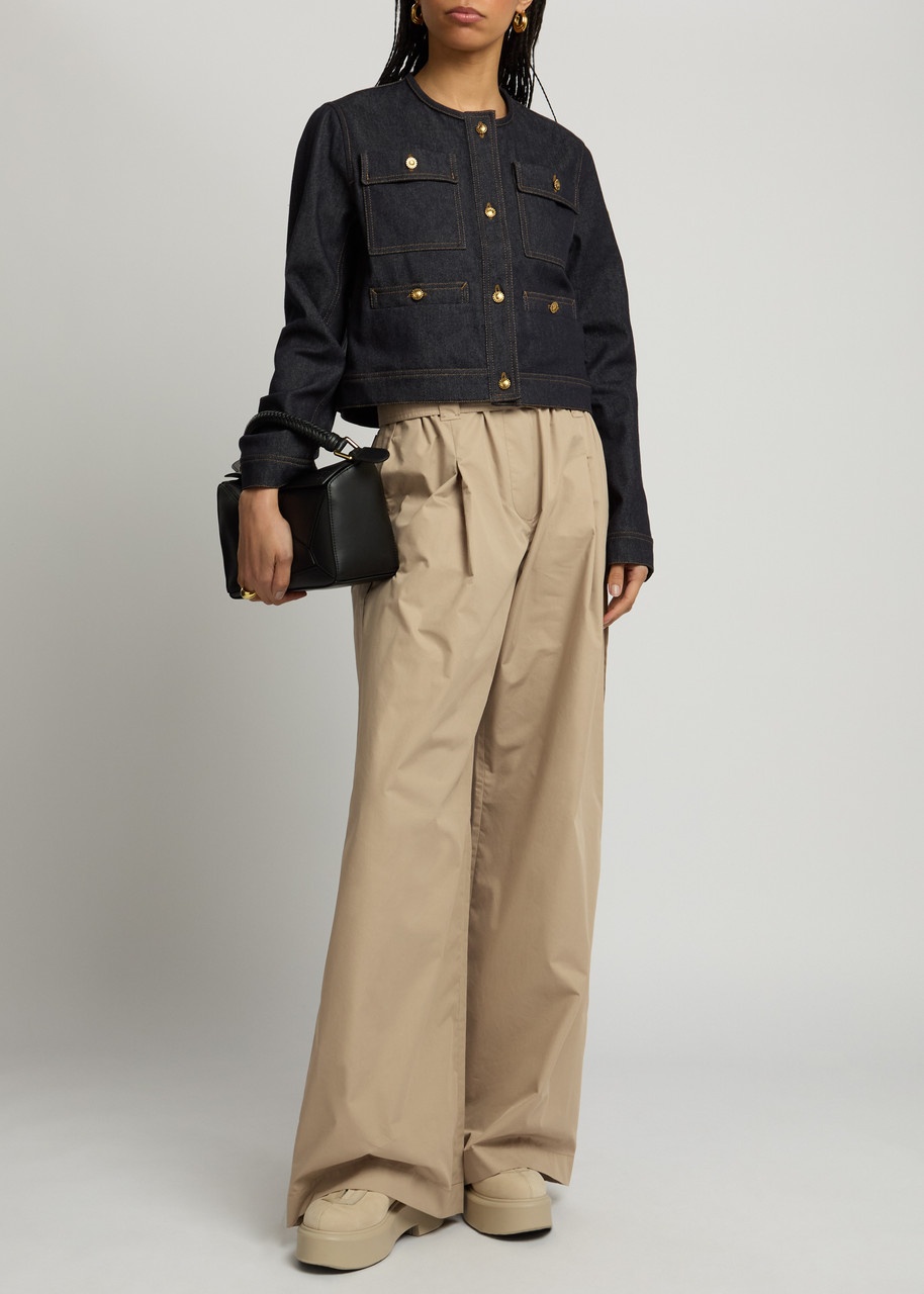 Moncler Wide-leg Cotton-blend Poplin Trousers - 4